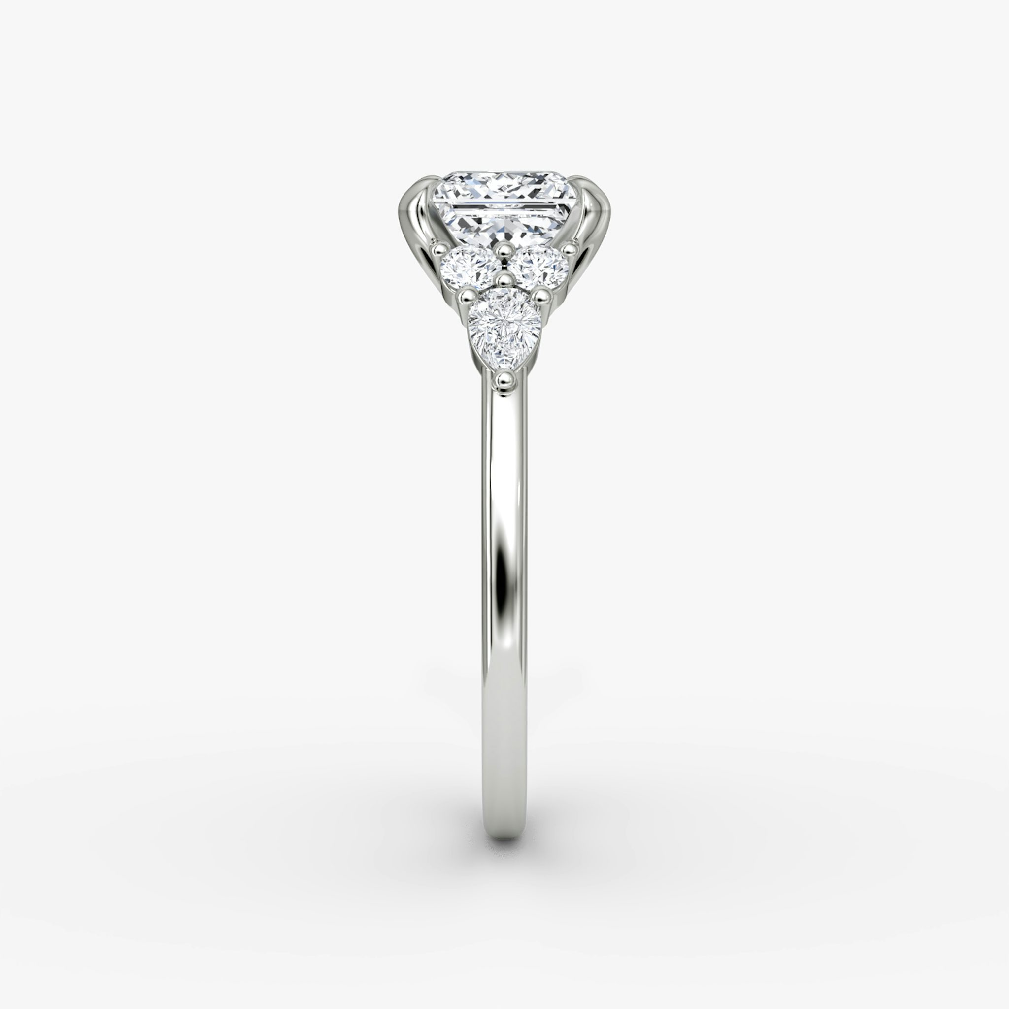 The Pear Cluster Heirloom | Princess | Platinum | bandAccent: Plain | diamondOrientation: vertical | caratWeight: other