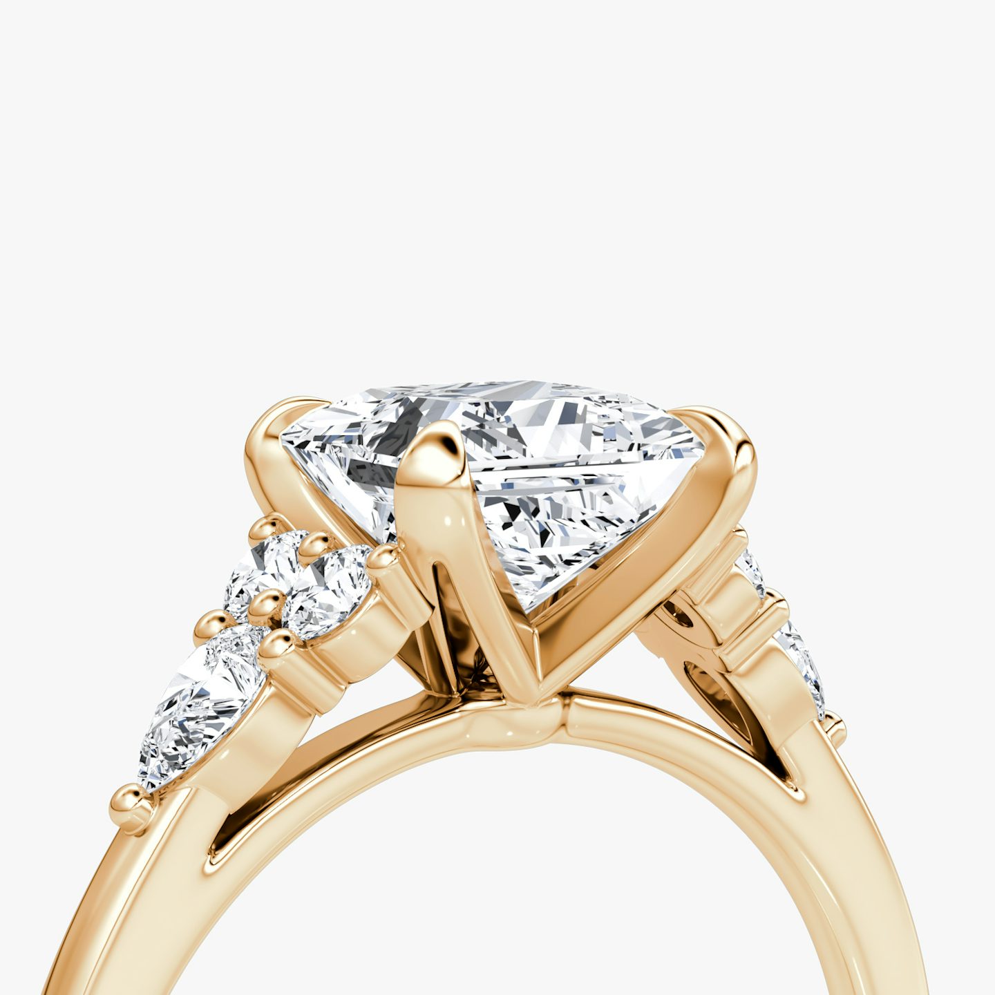 The Pear Cluster Heirloom | Princess | 14k | Rose Gold | bandAccent: Plain | diamondOrientation: vertical | caratWeight: other