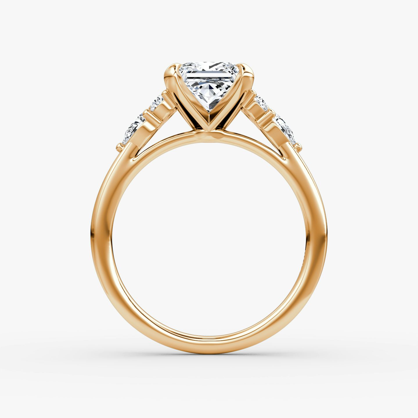 The Pear Cluster Heirloom | Princess | 14k | Rose Gold | bandAccent: Plain | diamondOrientation: vertical | caratWeight: other