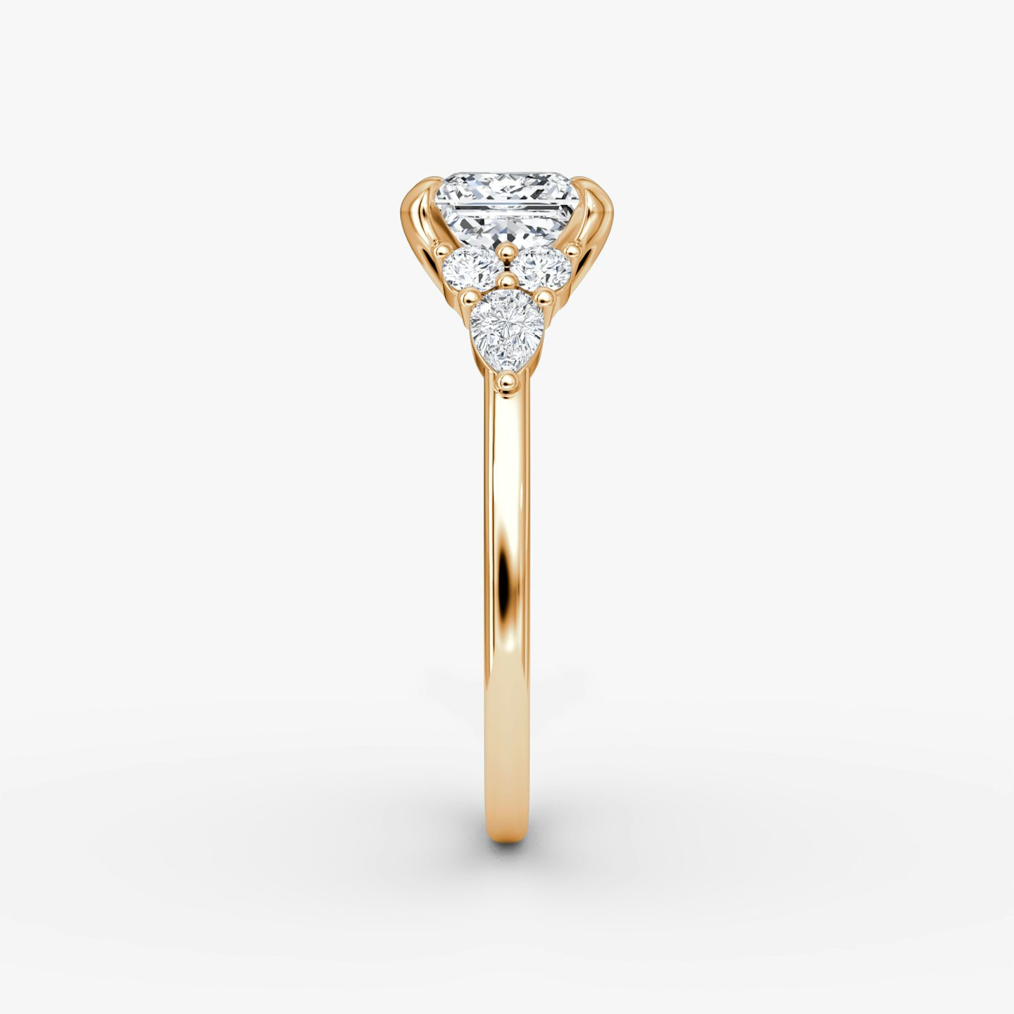 The Pear Cluster Heirloom | Princess | 14k | Rose Gold | bandAccent: Plain | diamondOrientation: vertical | caratWeight: other