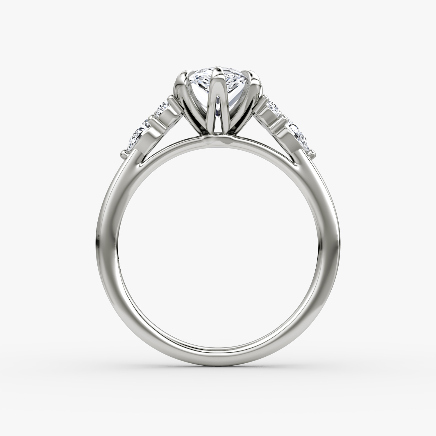 The Pear Cluster Heirloom | Pear | 18k | White Gold | bandAccent: Plain | diamondOrientation: vertical | caratWeight: other