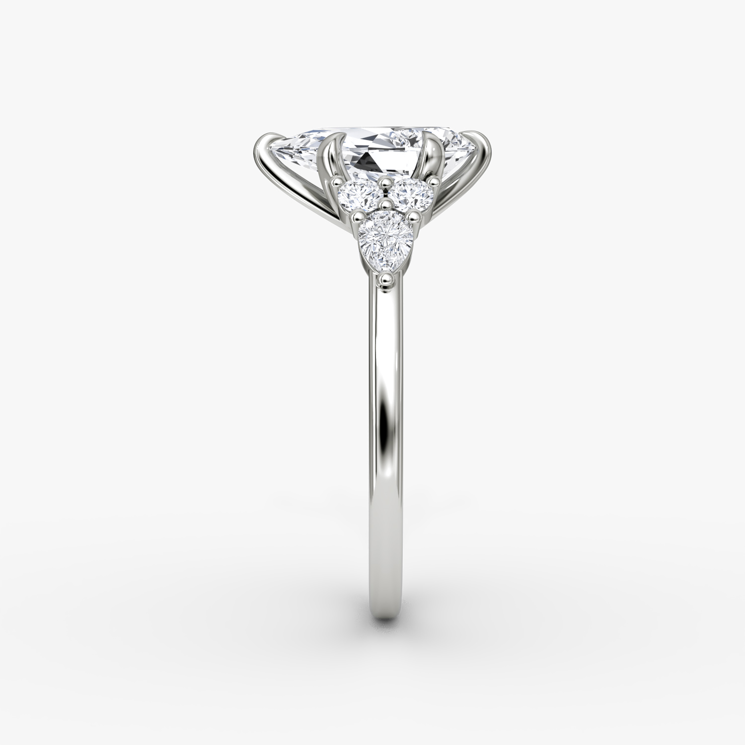 The Pear Cluster Heirloom | Pear | 18k | White Gold | bandAccent: Plain | diamondOrientation: vertical | caratWeight: other