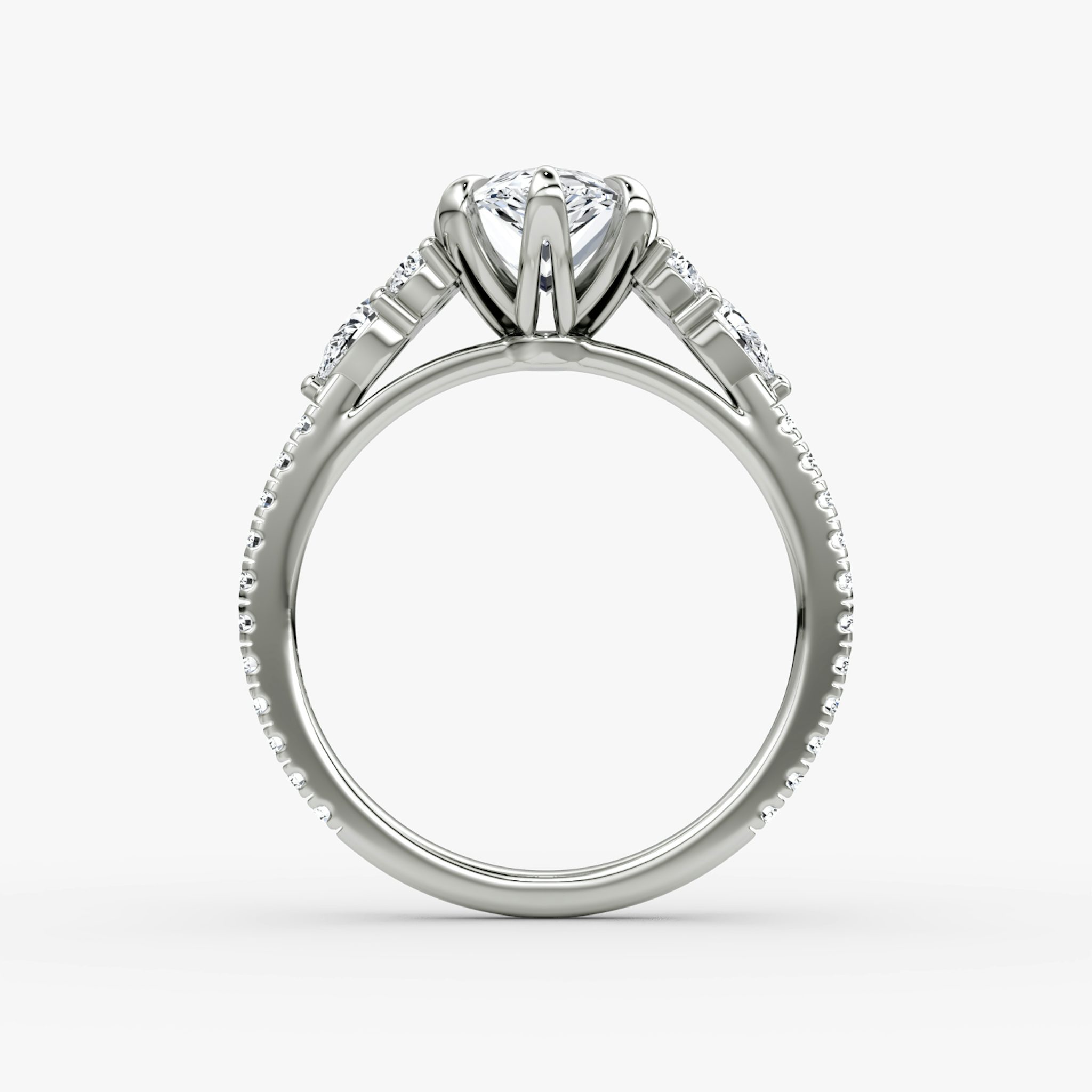 The Pear Cluster Heirloom | Pear | 18k | White Gold | bandAccent: Pavé | diamondOrientation: vertical | caratWeight: other
