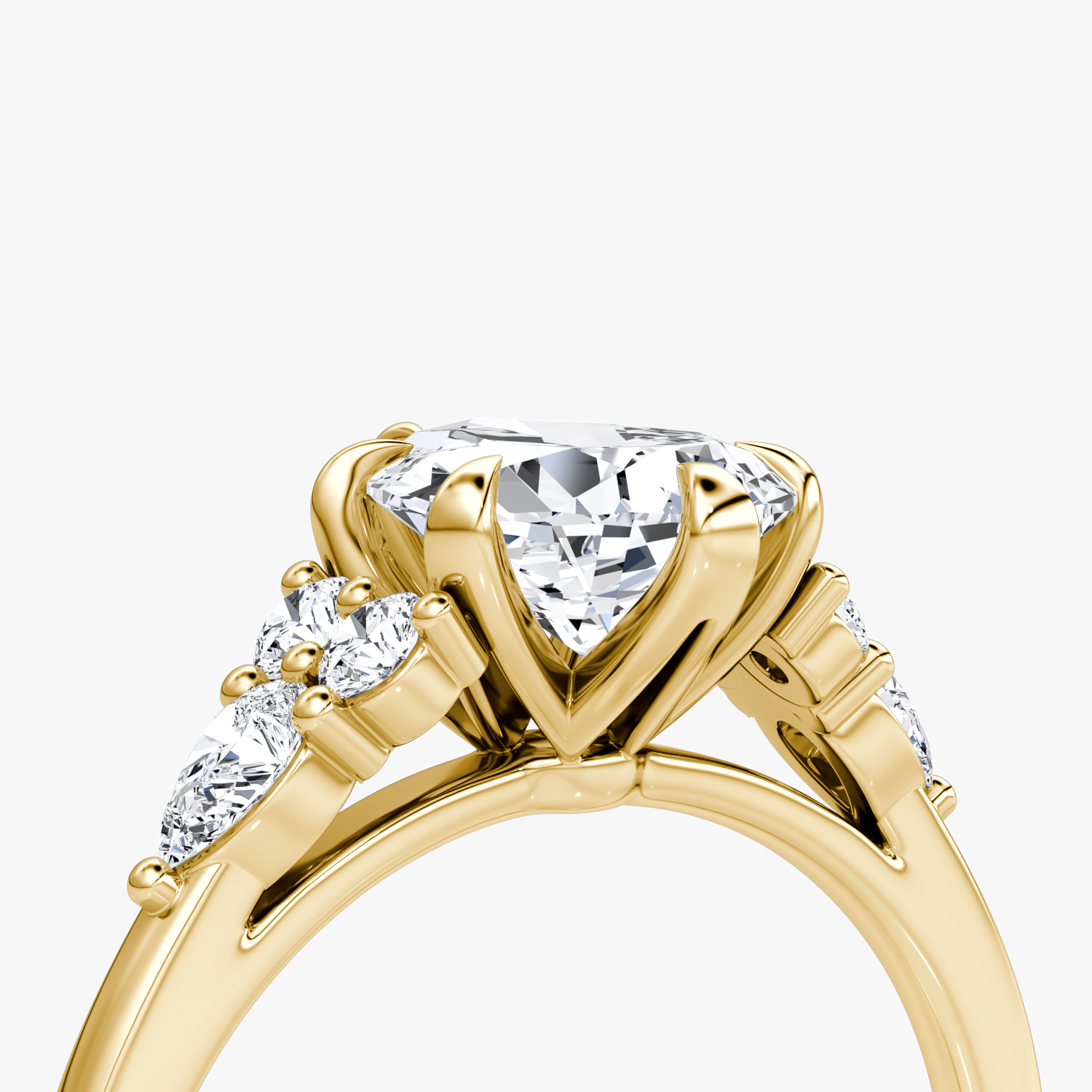 The Pear Cluster Heirloom | Pear | 18k | Yellow Gold | bandAccent: Plain | diamondOrientation: vertical | caratWeight: other