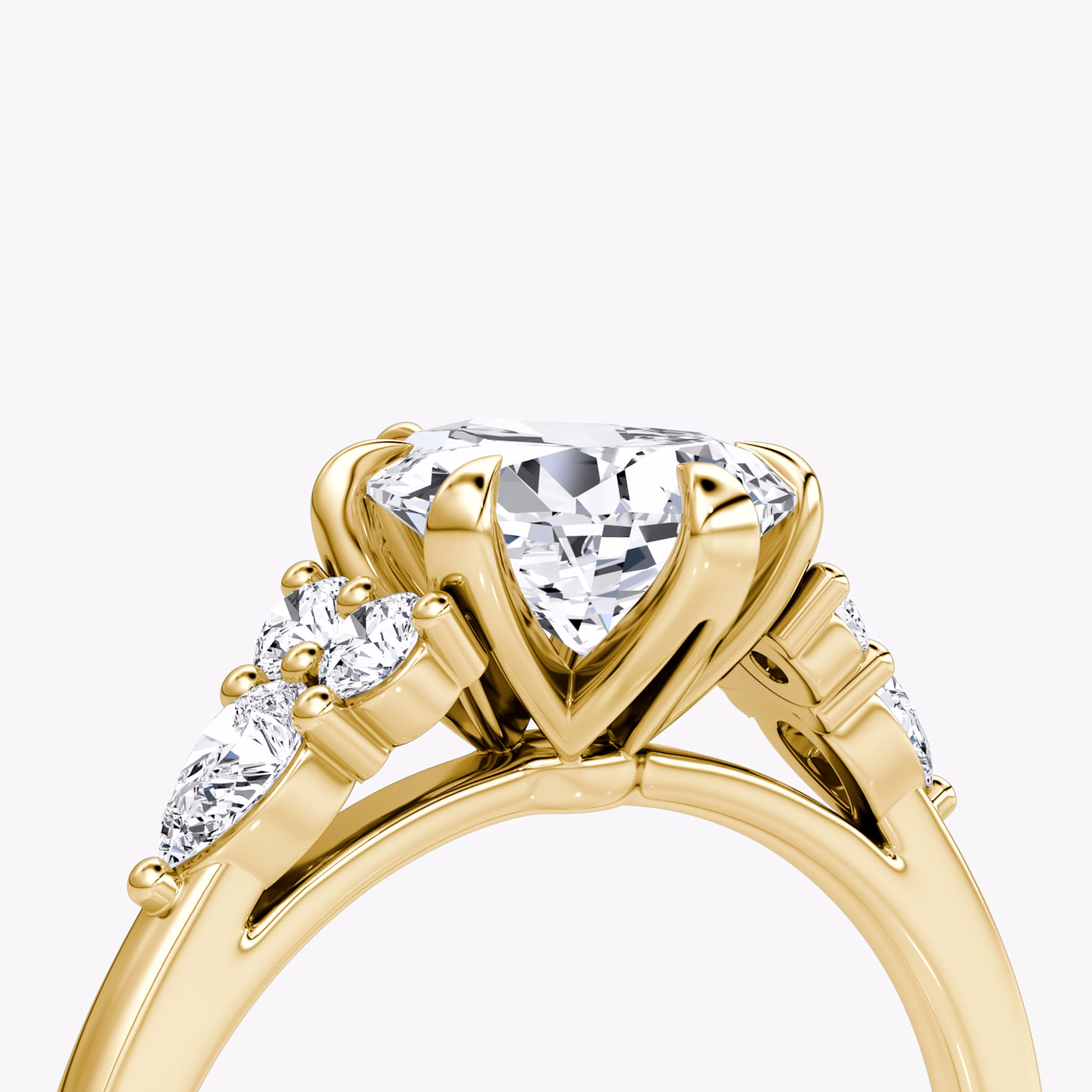 The Pear Cluster Heirloom | Pear | 18k | Yellow Gold | bandAccent: Plain | diamondOrientation: vertical | caratWeight: other