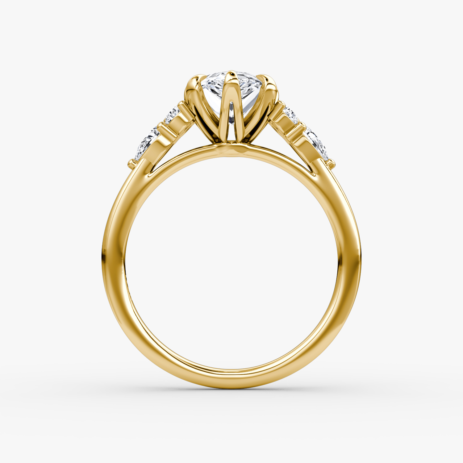 The Pear Cluster Heirloom | Pear | 18k | Yellow Gold | bandAccent: Plain | diamondOrientation: vertical | caratWeight: other