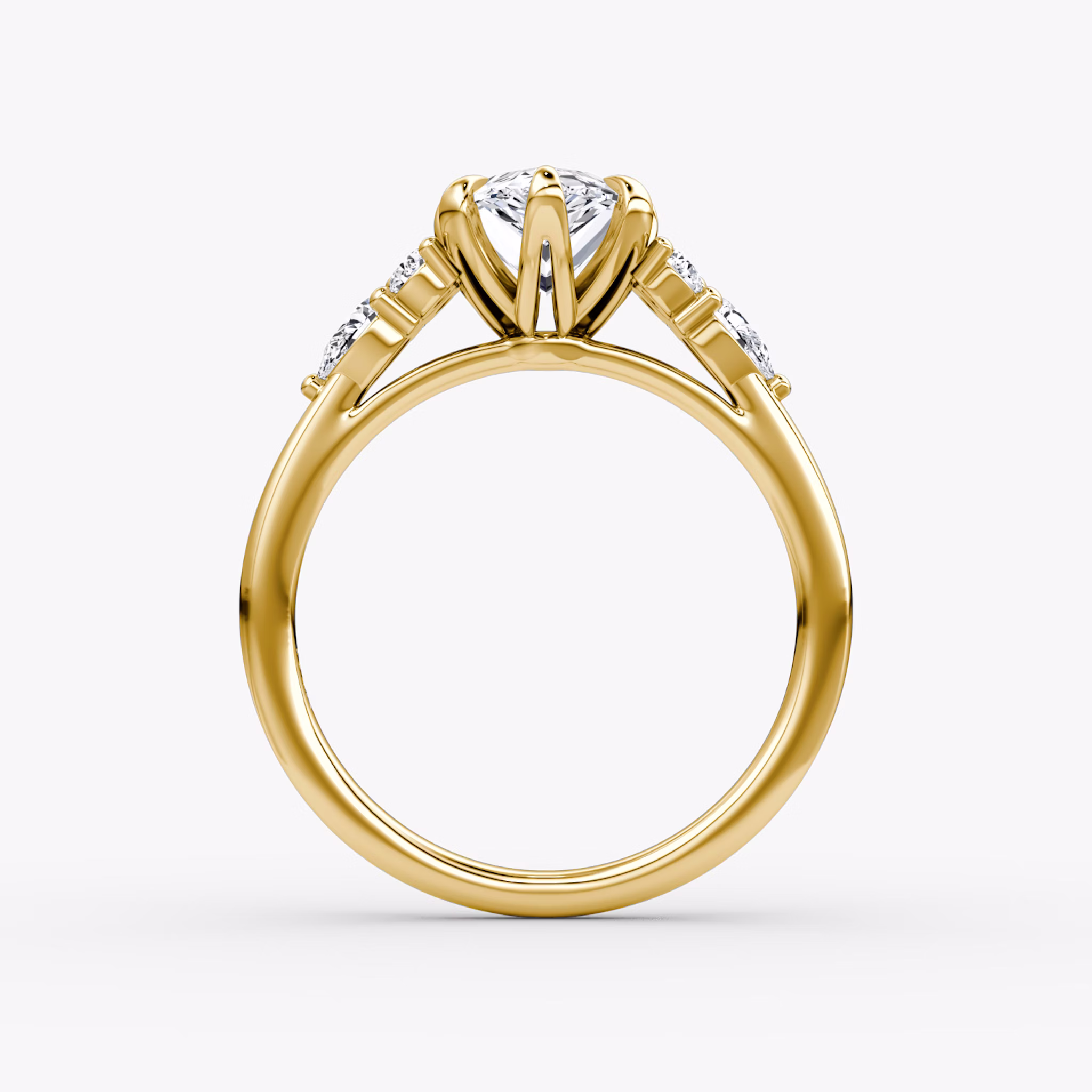The Pear Cluster Heirloom | Pear | 18k | Yellow Gold | bandAccent: Plain | diamondOrientation: vertical | caratWeight: other