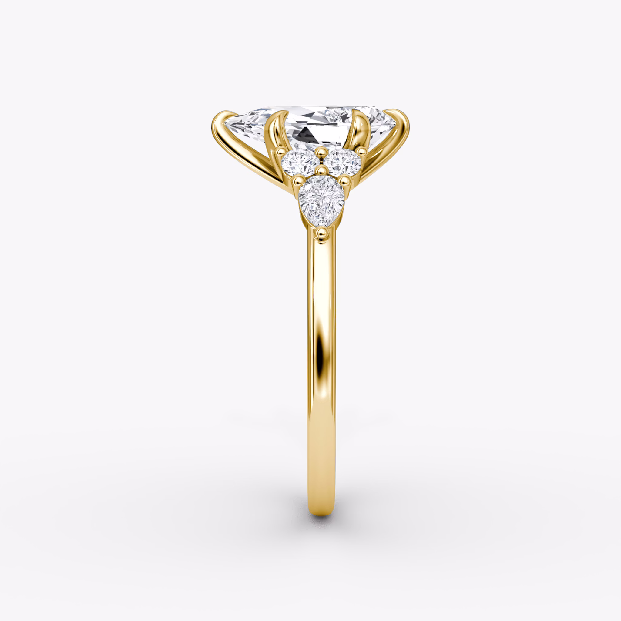 The Pear Cluster Heirloom | Pear | 18k | Yellow Gold | bandAccent: Plain | diamondOrientation: vertical | caratWeight: other
