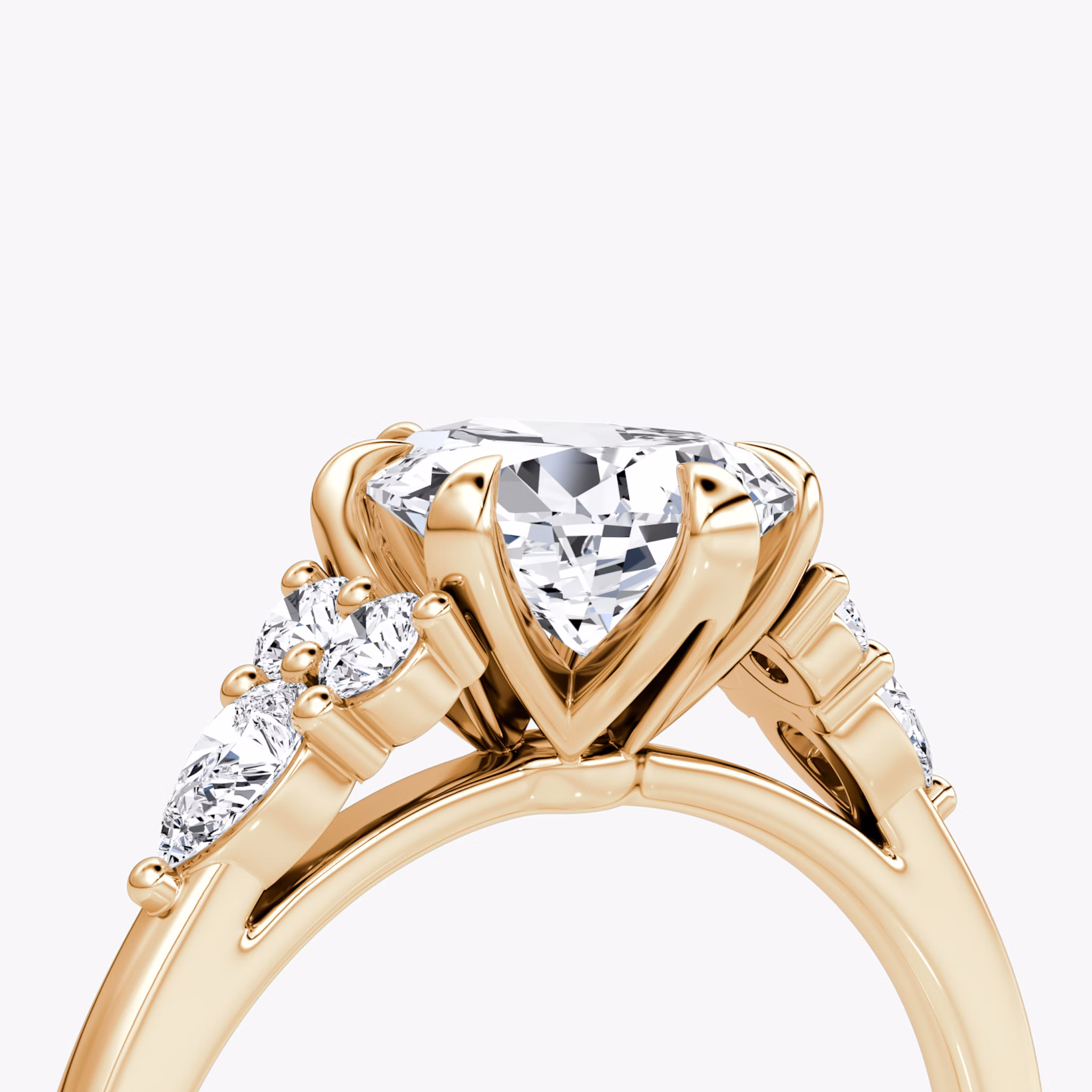 The Pear Cluster Heirloom | Pear | 14k | Rose Gold | bandAccent: Plain | diamondOrientation: vertical | caratWeight: other