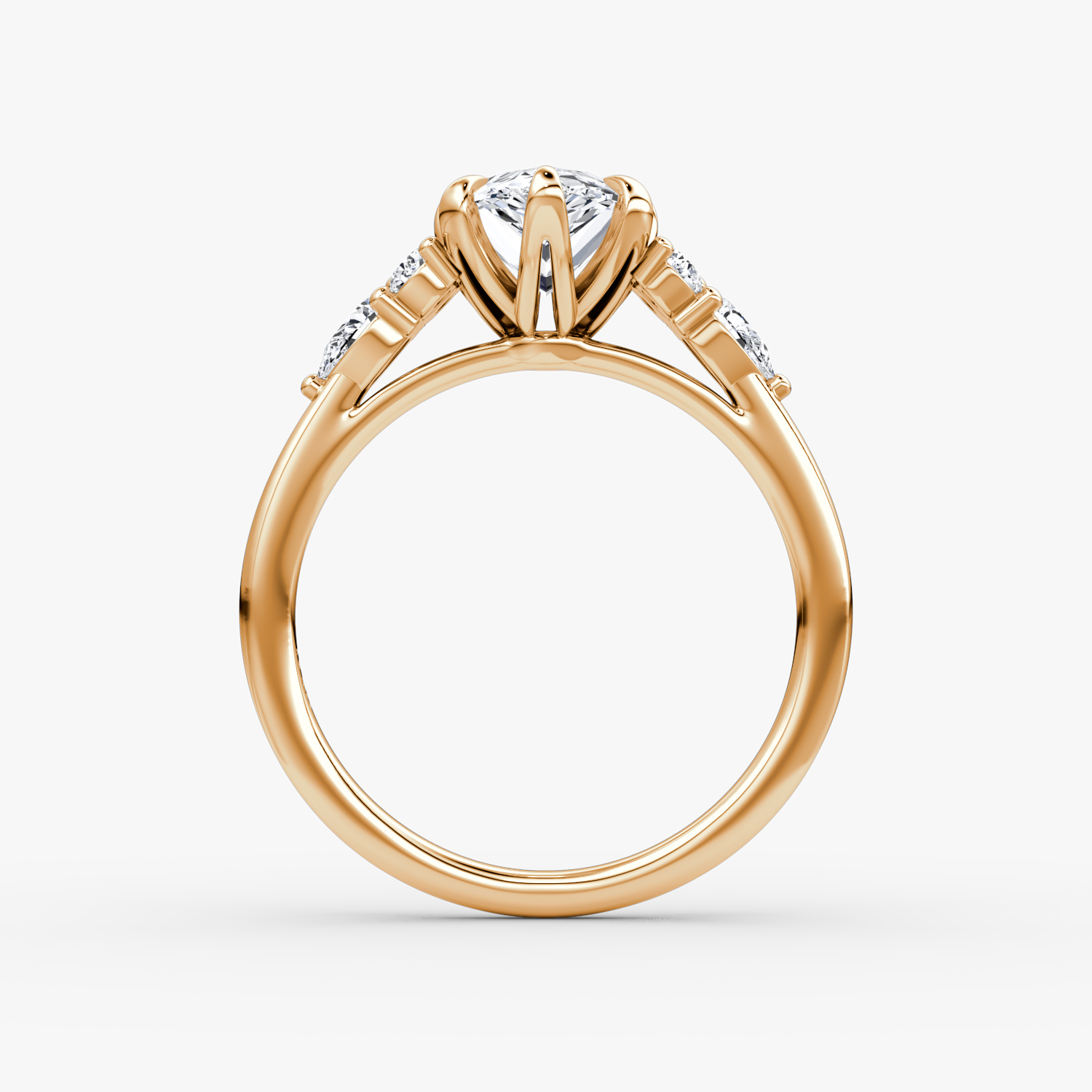 The Pear Cluster Heirloom | Pear | 14k | Rose Gold | bandAccent: Plain | diamondOrientation: vertical | caratWeight: other