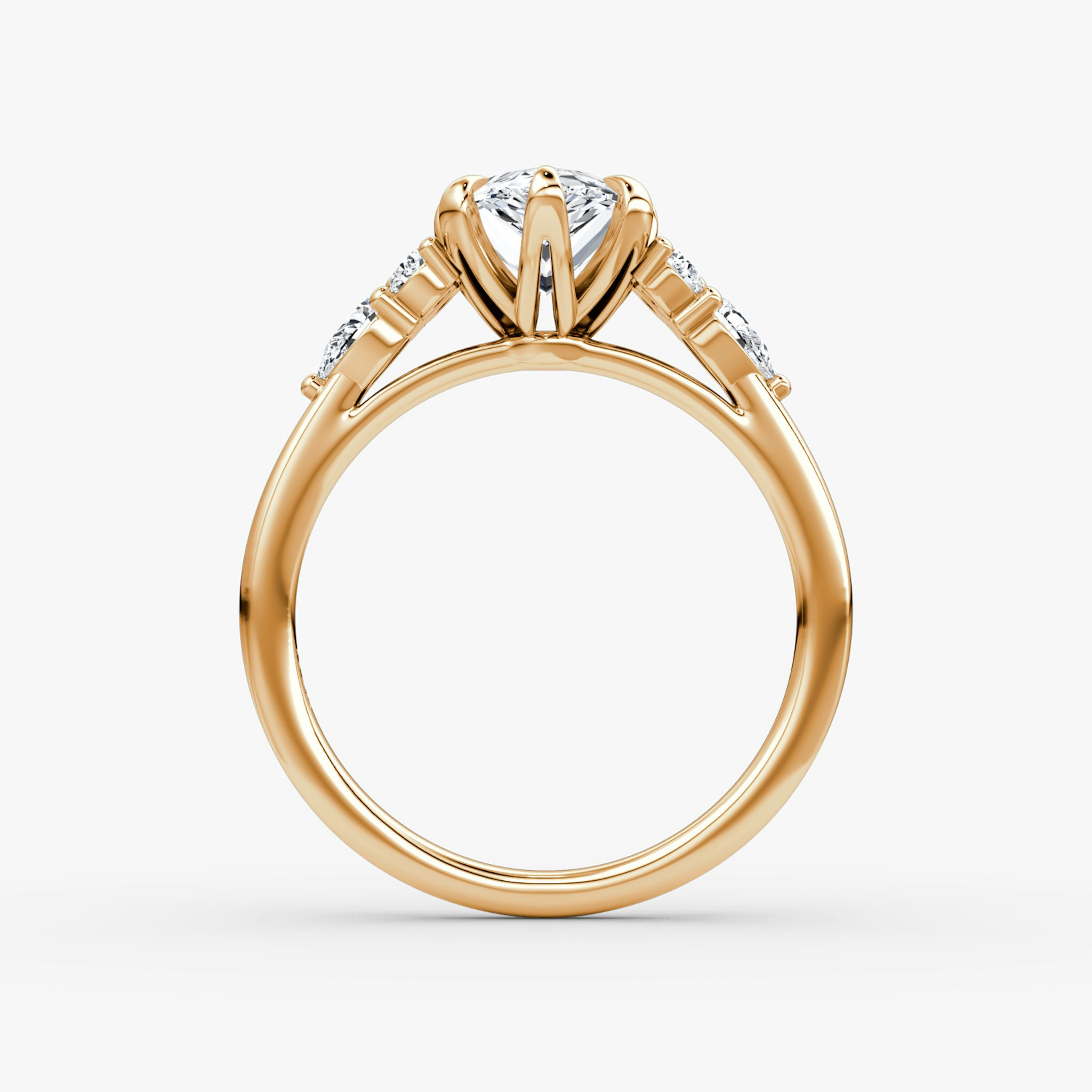 The Pear Cluster Heirloom | Pear | 14k | Rose Gold | bandAccent: Plain | diamondOrientation: vertical | caratWeight: other
