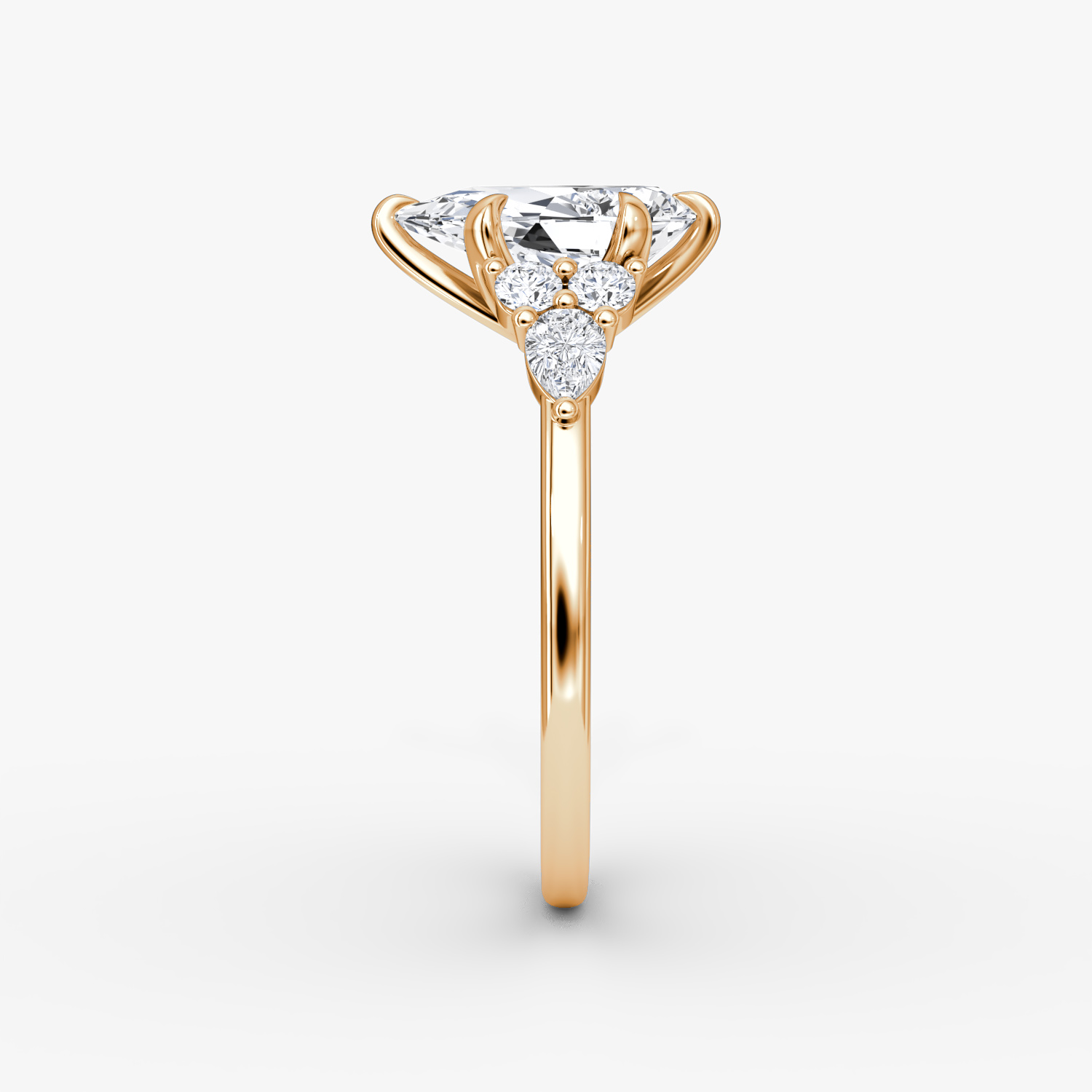 The Pear Cluster Heirloom | Pear | 14k | Rose Gold | bandAccent: Plain | diamondOrientation: vertical | caratWeight: other