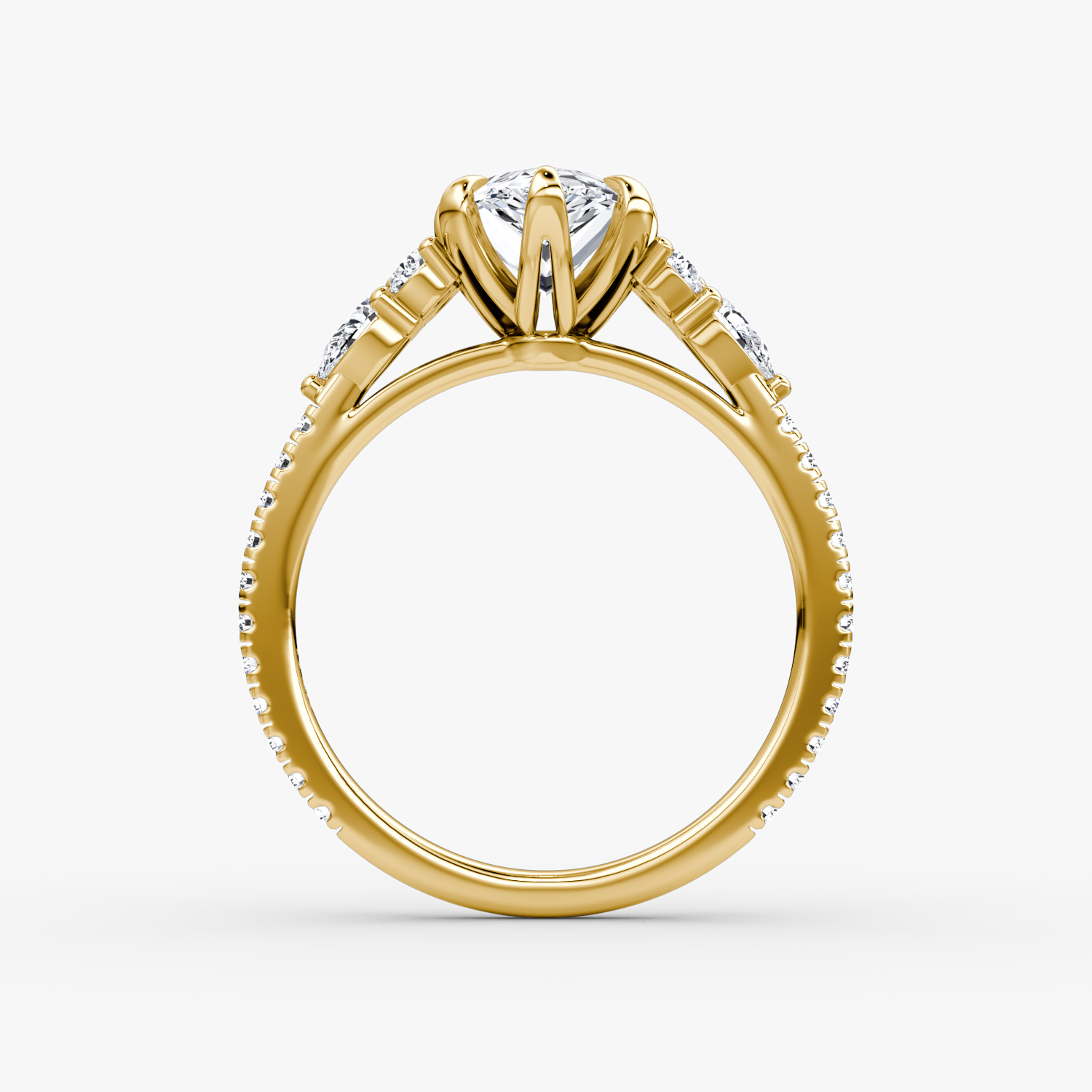 The Pear Cluster Heirloom | Pear | 18k | Yellow Gold | bandAccent: Pavé | diamondOrientation: vertical | caratWeight: other