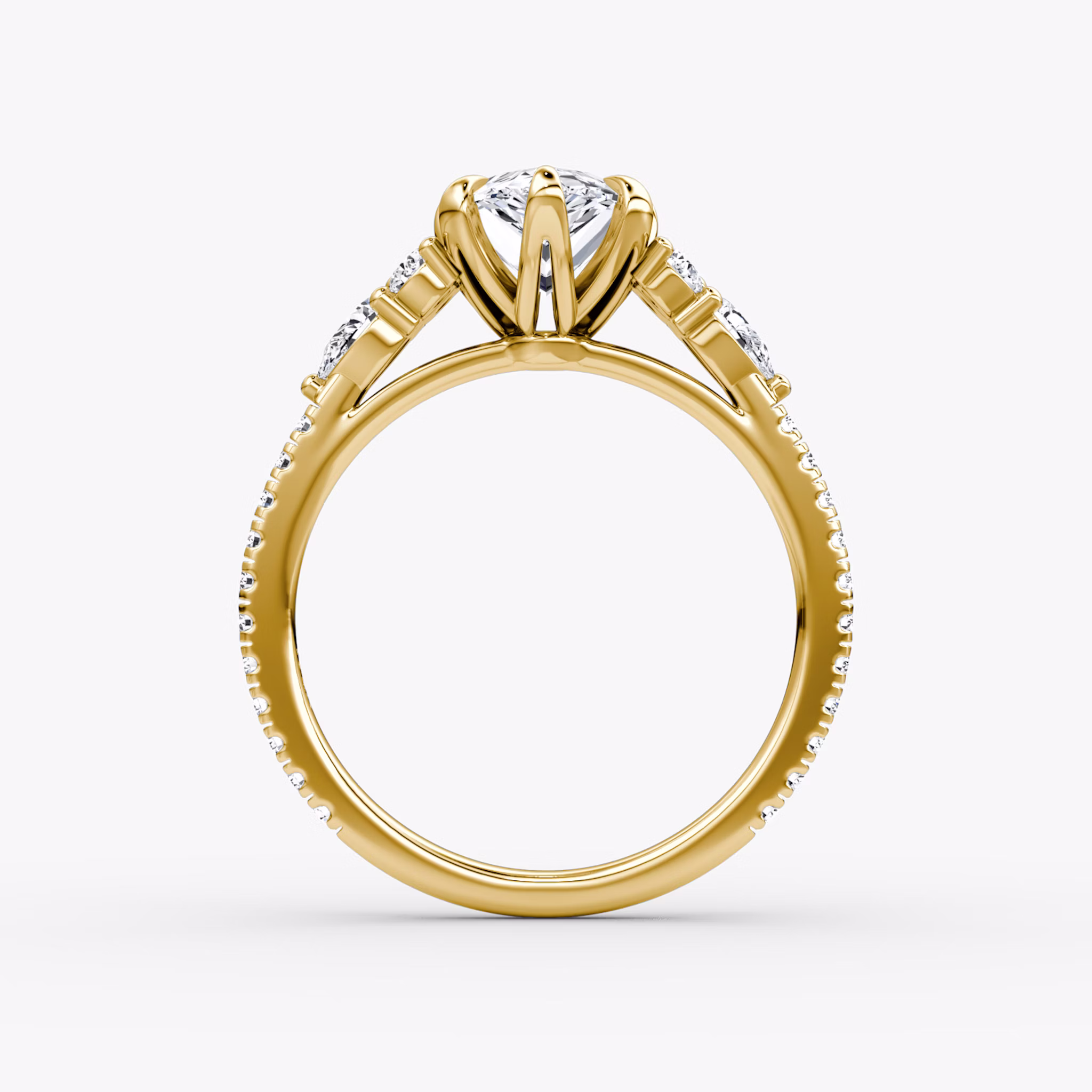 The Pear Cluster Heirloom | Pear | 18k | Yellow Gold | bandAccent: Pavé | diamondOrientation: vertical | caratWeight: other
