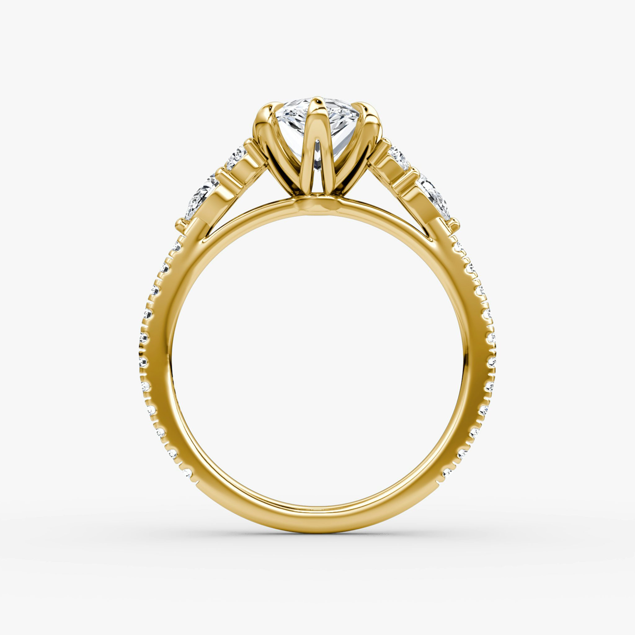 The Pear Cluster Heirloom | Pear | 18k | Yellow Gold | bandAccent: Pavé | diamondOrientation: vertical | caratWeight: other