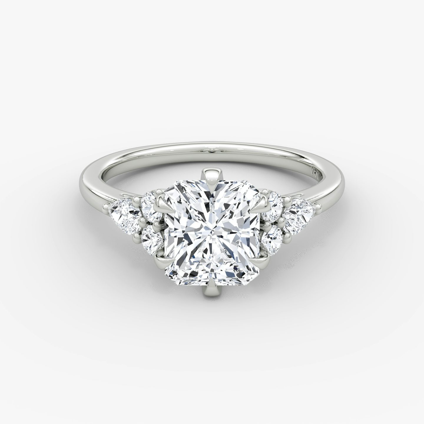 The Pear Cluster Heirloom | Radiant | Platinum | bandAccent: Plain | diamondOrientation: vertical | caratWeight: other