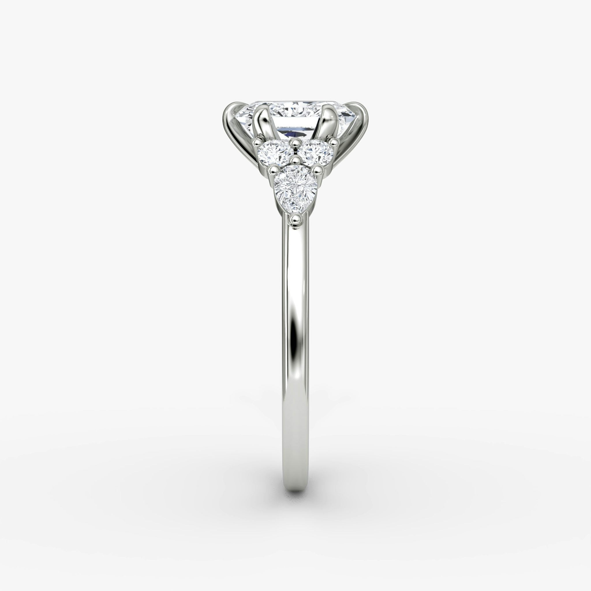 The Pear Cluster Heirloom | Radiant | Platinum | bandAccent: Plain | diamondOrientation: vertical | caratWeight: other