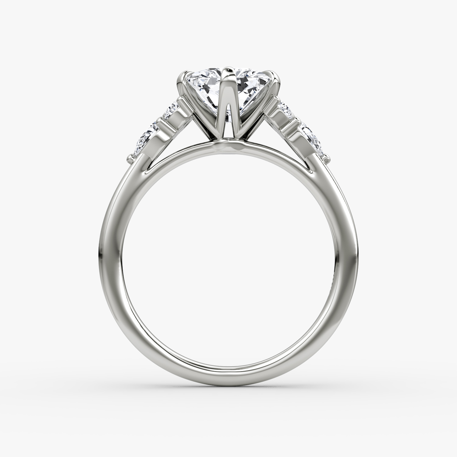 The Pear Cluster Heirloom | Radiant | Platinum | bandAccent: Plain | diamondOrientation: vertical | caratWeight: other