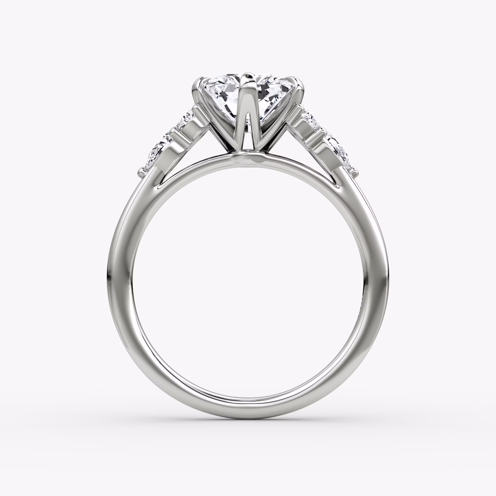 The Pear Cluster Heirloom | Radiant | Platinum | bandAccent: Plain | diamondOrientation: vertical | caratWeight: other