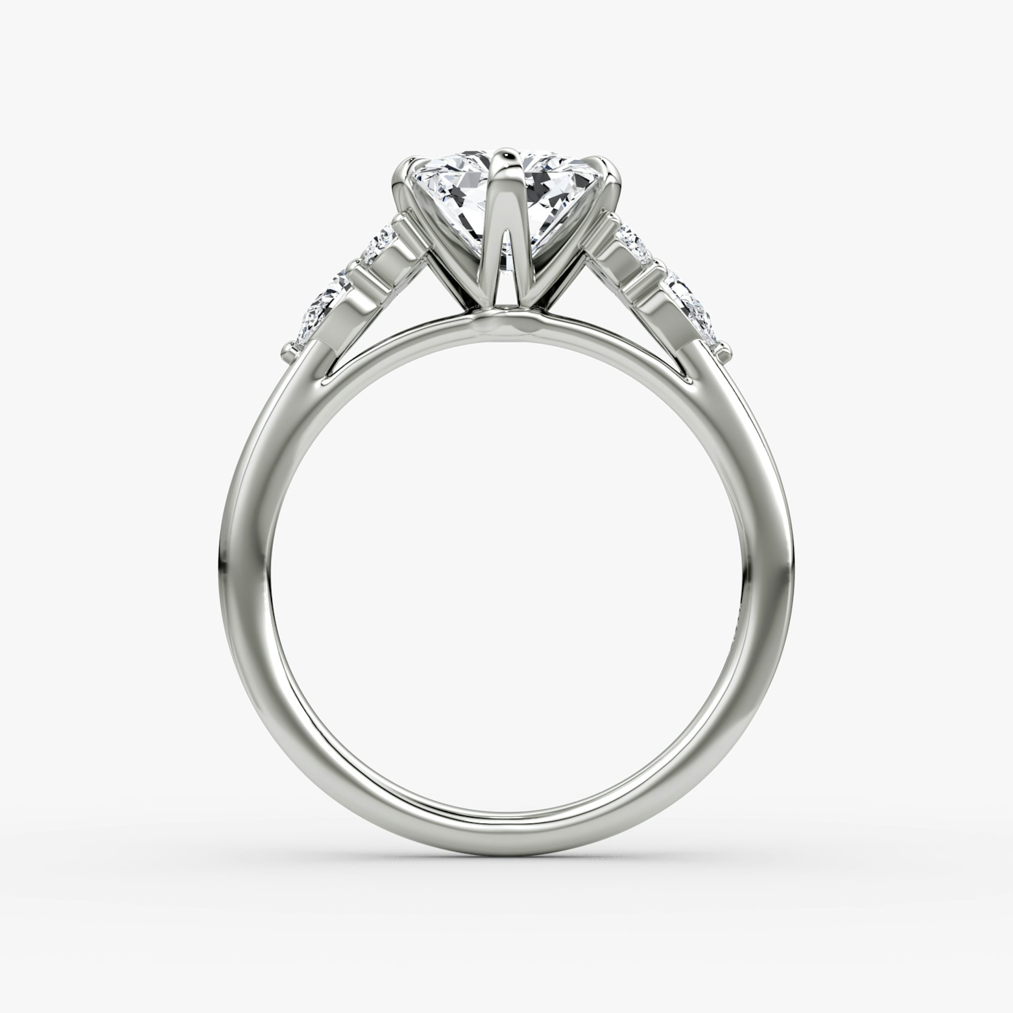 The Pear Cluster Heirloom | Radiant | Platinum | bandAccent: Plain | diamondOrientation: vertical | caratWeight: other