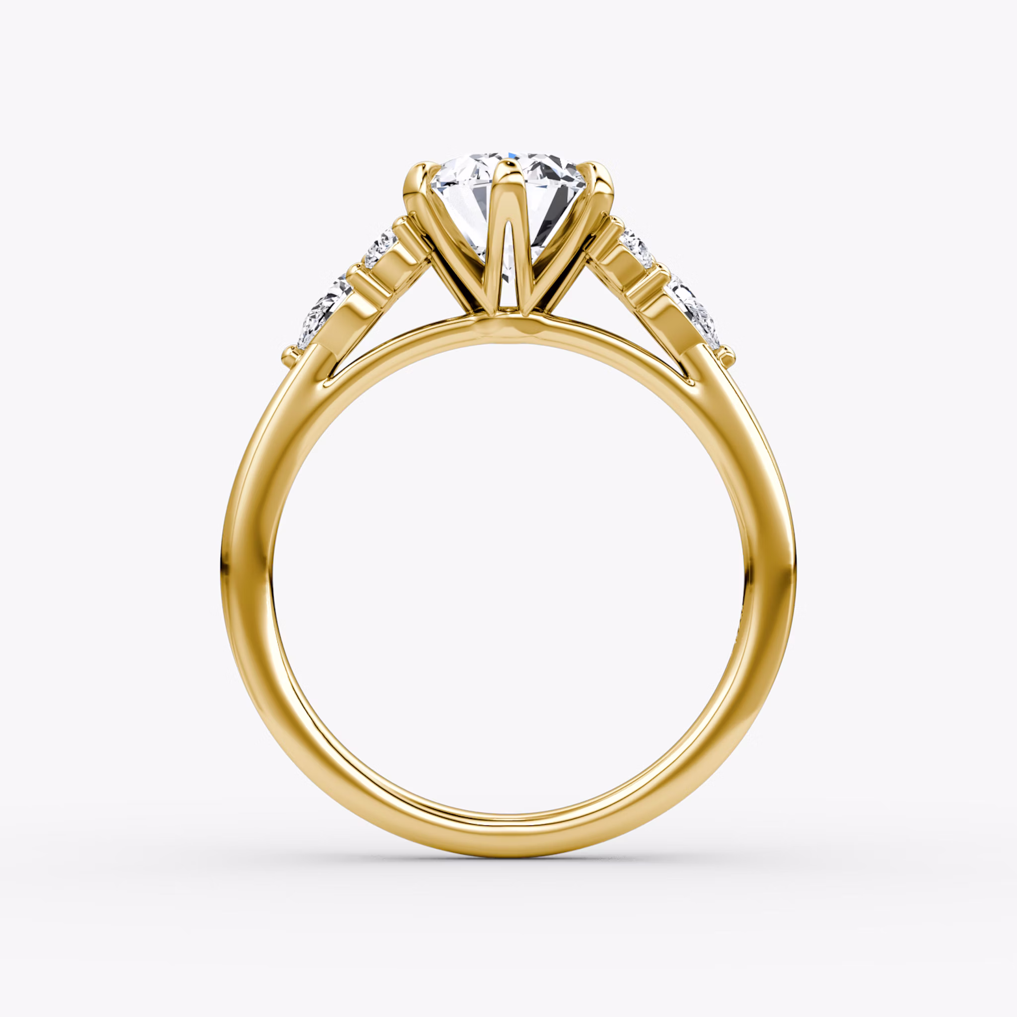 The Pear Cluster Heirloom | Oval | 18k | Yellow Gold | bandAccent: Plain | diamondOrientation: vertical | caratWeight: other