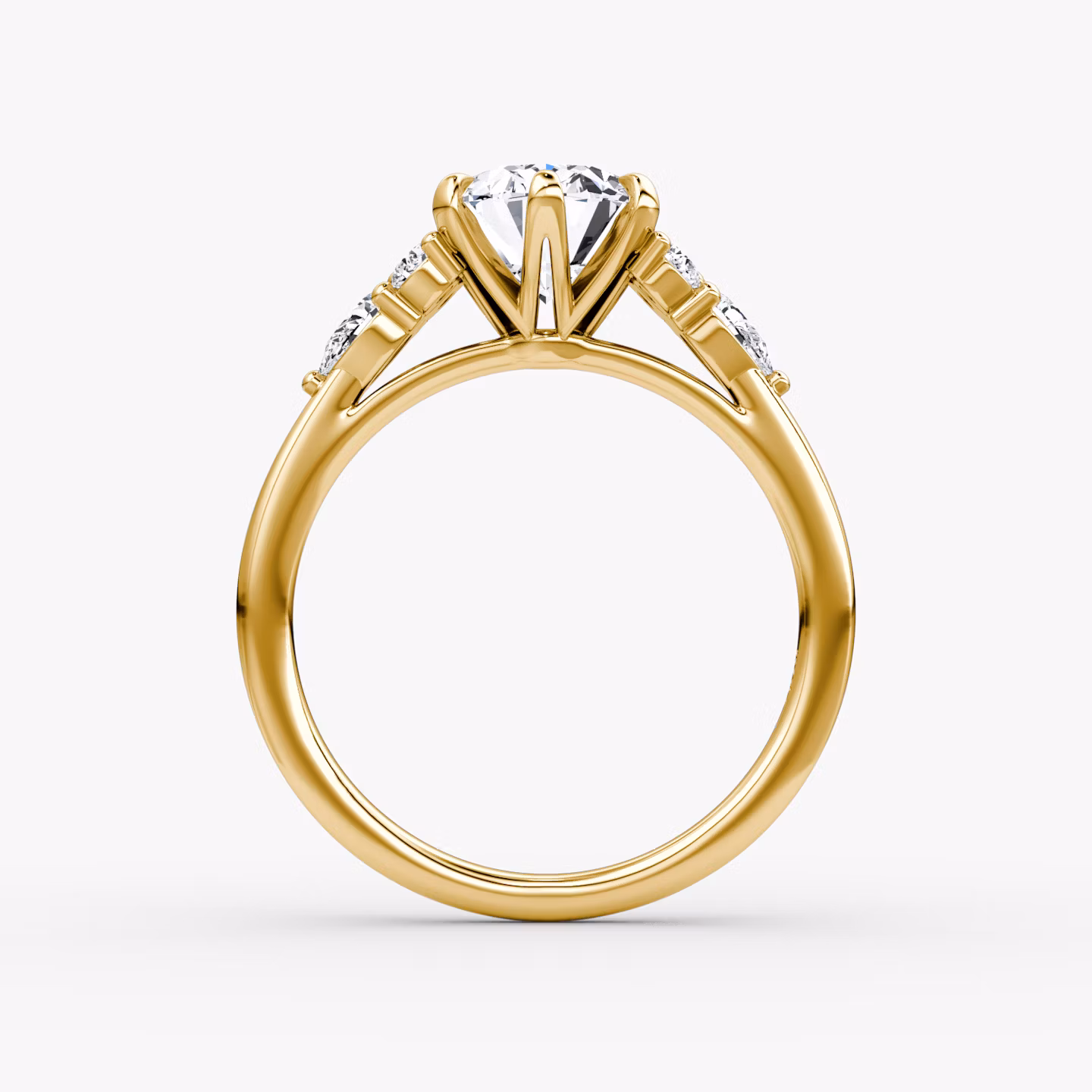 The Pear Cluster Heirloom | Oval | 18k | Yellow Gold | bandAccent: Plain | diamondOrientation: vertical | caratWeight: other