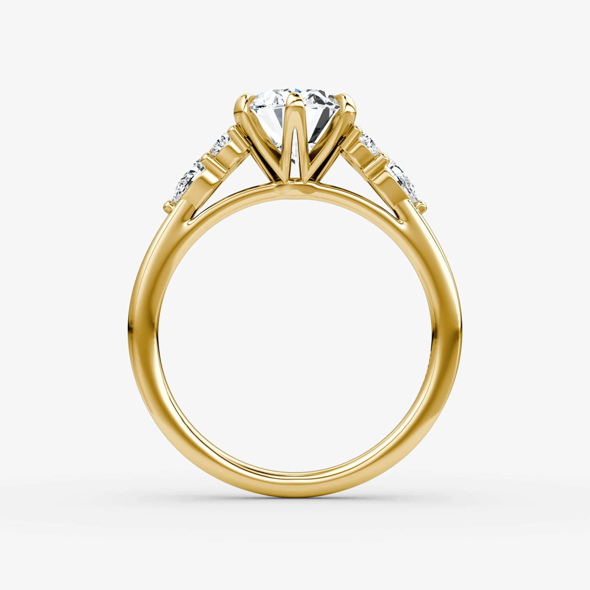 The Pear Cluster Heirloom | Oval | 18k | Yellow Gold | bandAccent: Plain | diamondOrientation: vertical | caratWeight: other