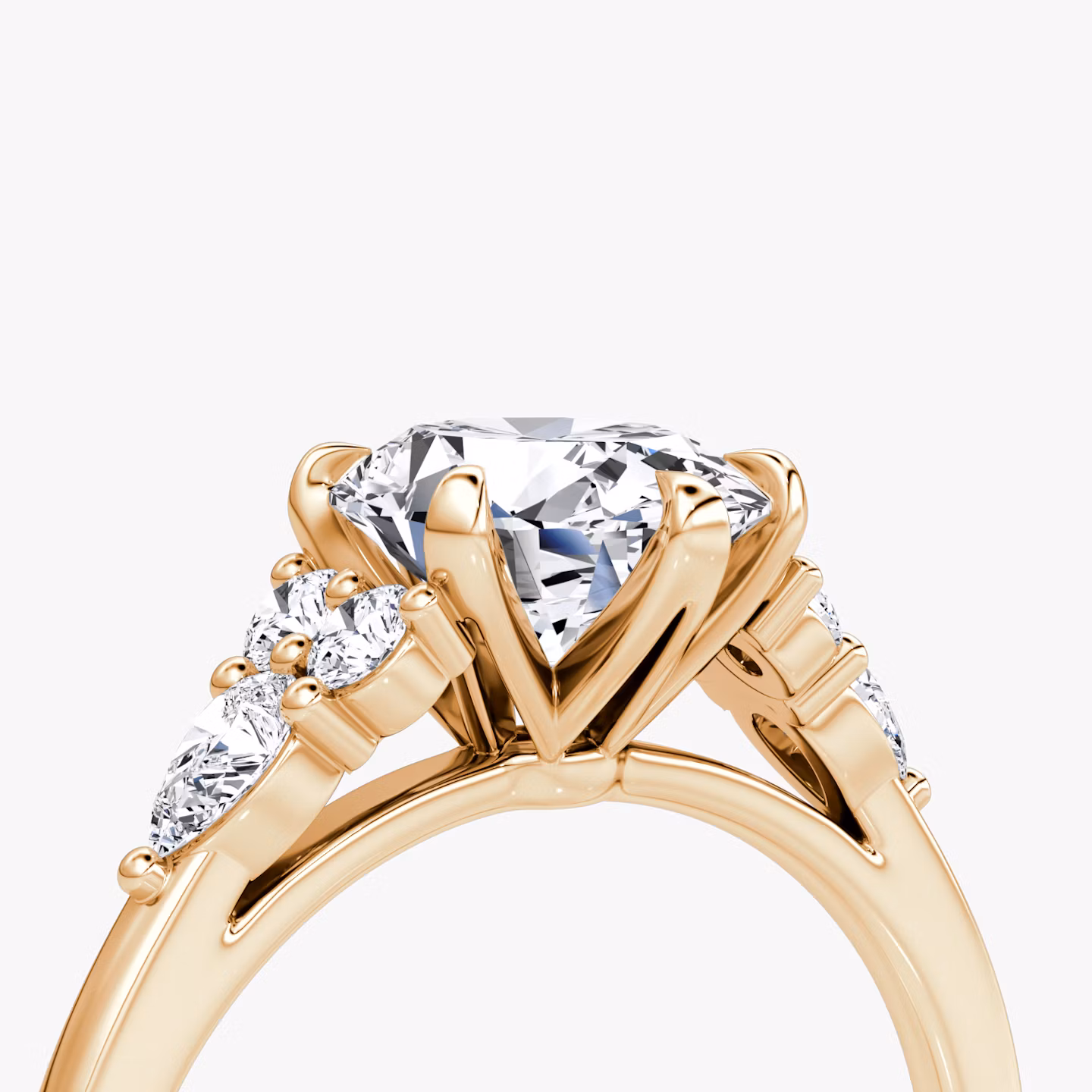 The Pear Cluster Heirloom | Oval | 14k | Rose Gold | bandAccent: Plain | diamondOrientation: vertical | caratWeight: other