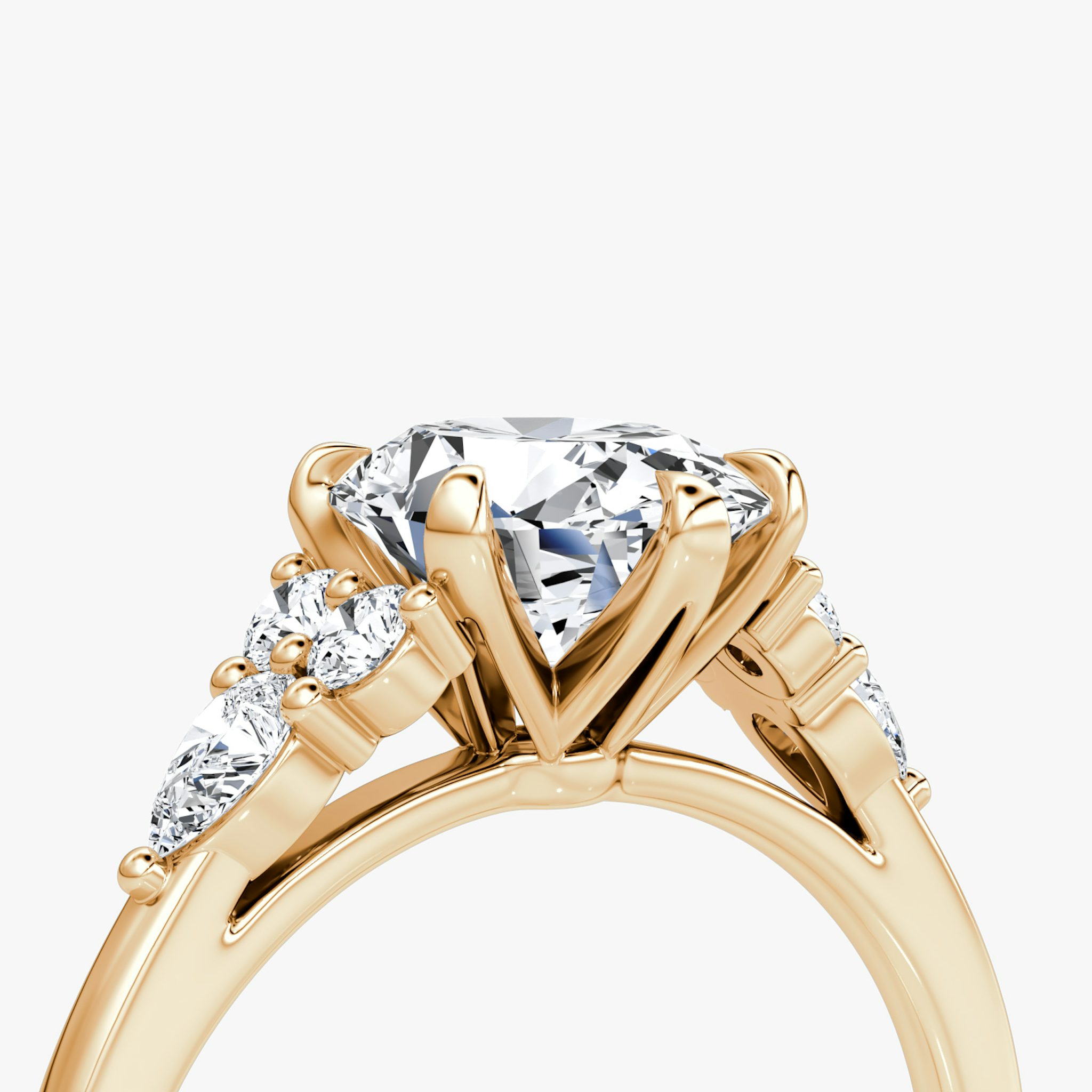 The Pear Cluster Heirloom | Oval | 14k | Rose Gold | bandAccent: Plain | diamondOrientation: vertical | caratWeight: other