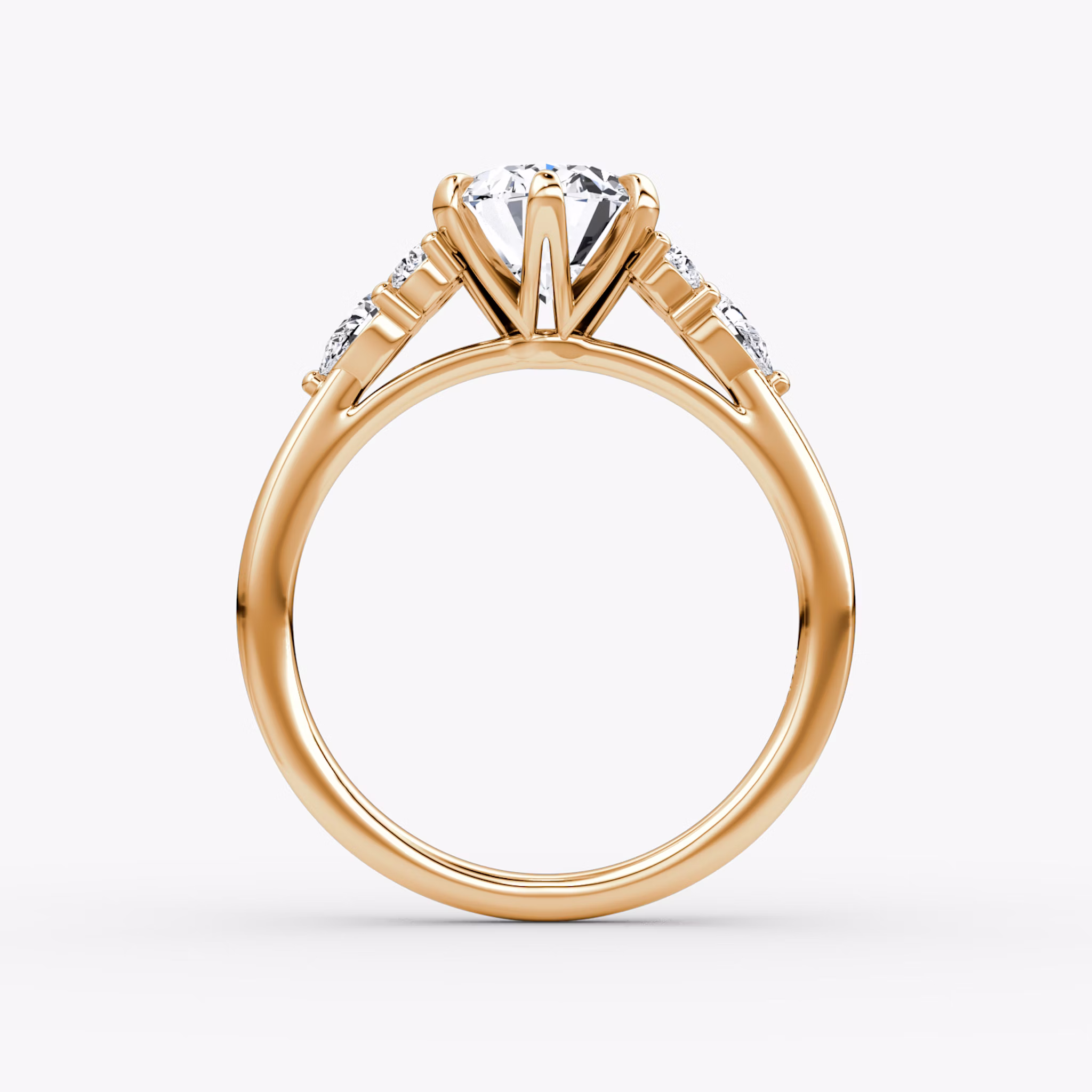 The Pear Cluster Heirloom | Oval | 14k | Rose Gold | bandAccent: Plain | diamondOrientation: vertical | caratWeight: other