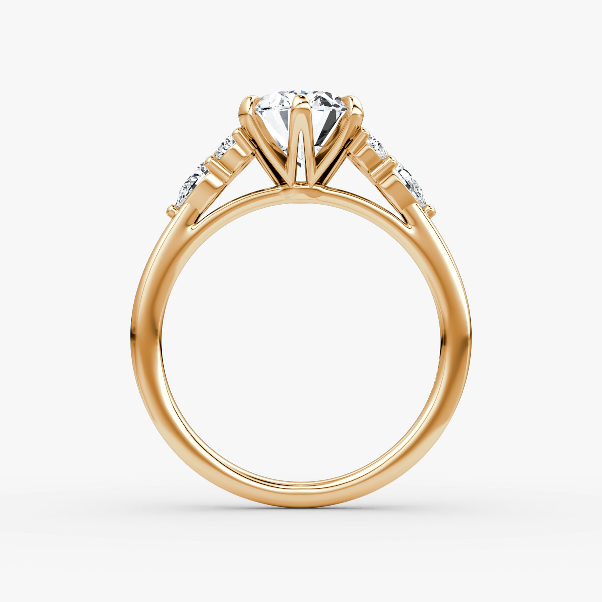 The Pear Cluster Heirloom | Oval | 14k | Rose Gold | bandAccent: Plain | diamondOrientation: vertical | caratWeight: other