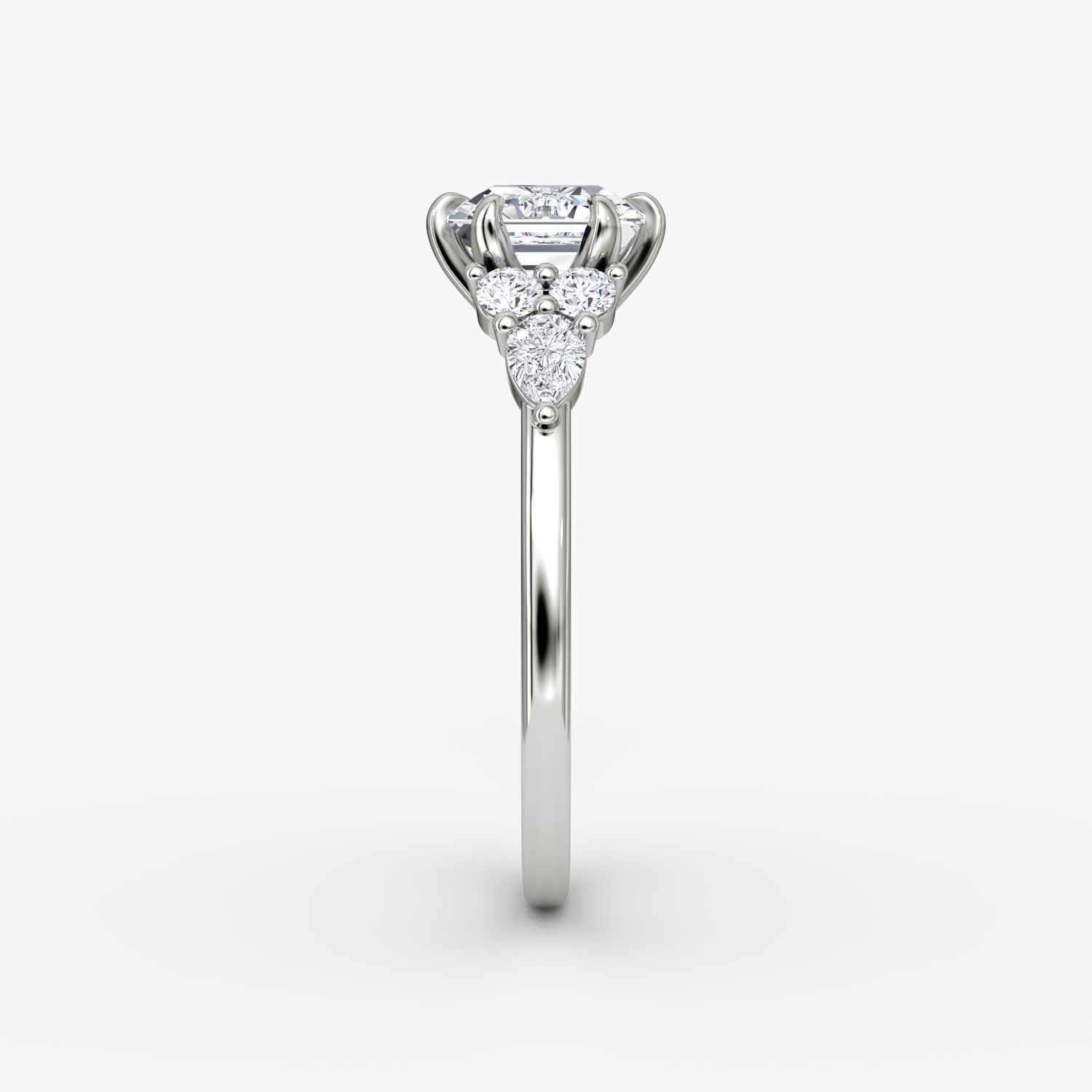 The Pear Cluster Heirloom | Asscher | Platinum | bandAccent: Plain | diamondOrientation: vertical | caratWeight: other