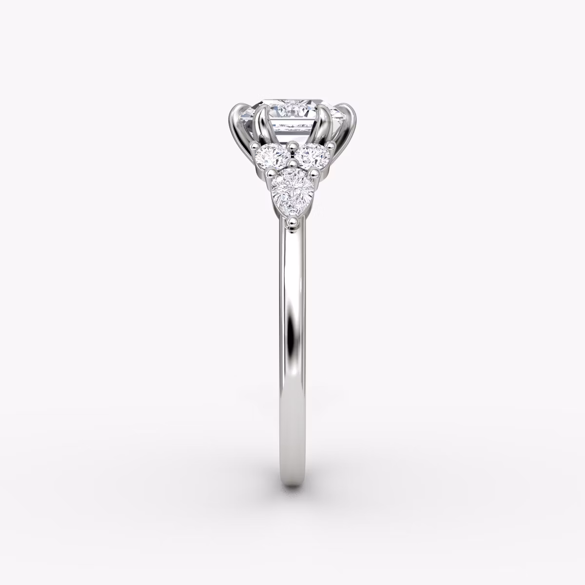The Pear Cluster Heirloom | Asscher | Platinum | bandAccent: Plain | diamondOrientation: vertical | caratWeight: other