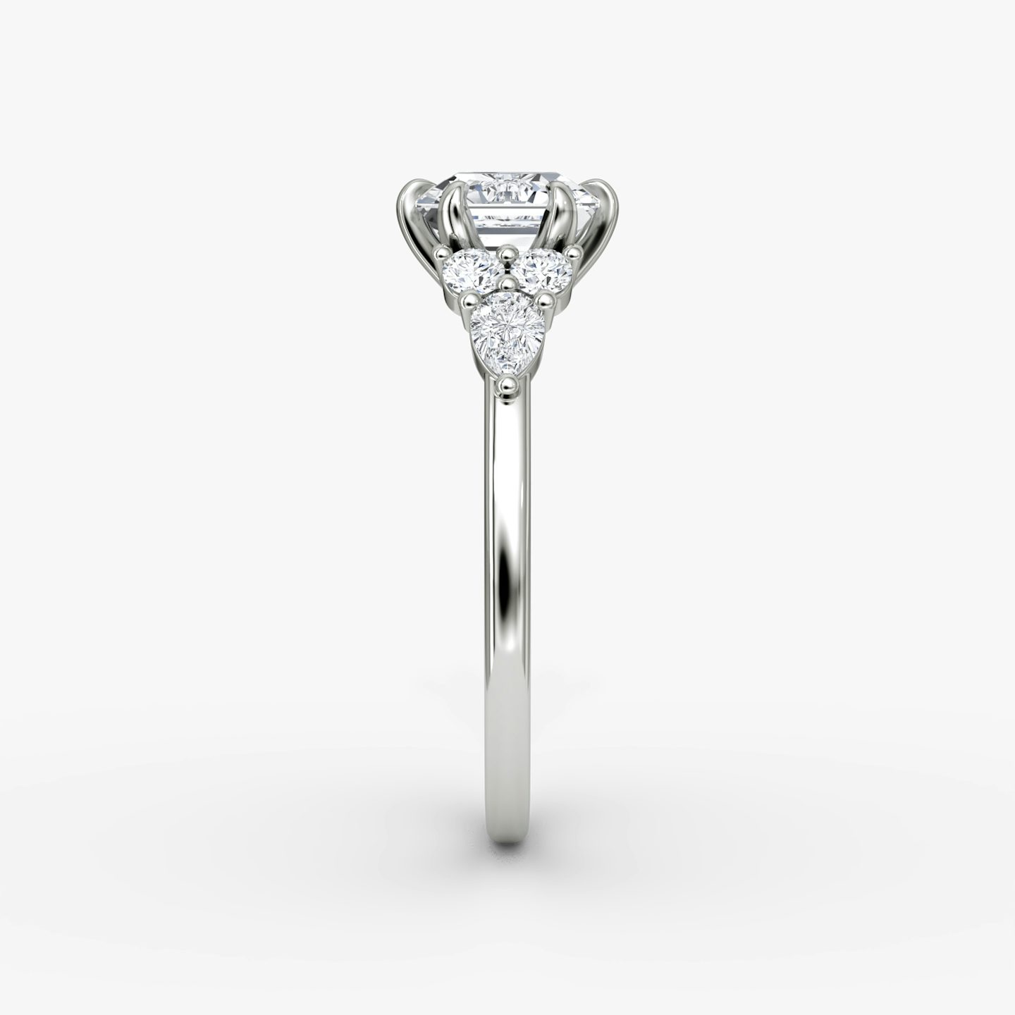 The Pear Cluster Heirloom | Asscher | Platinum | bandAccent: Plain | diamondOrientation: vertical | caratWeight: other