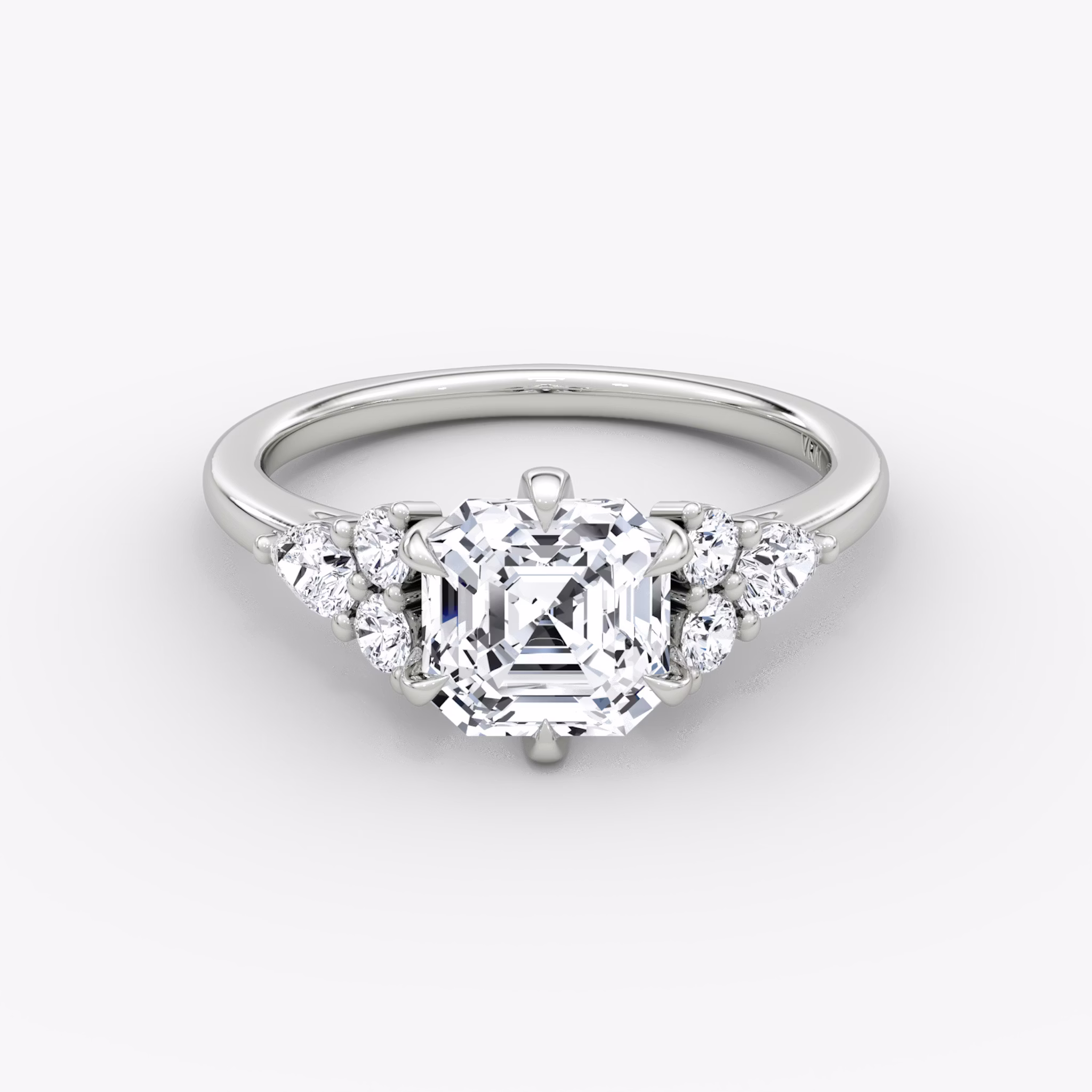 The Pear Cluster Heirloom | Asscher | Platinum | bandAccent: Plain | diamondOrientation: vertical | caratWeight: other