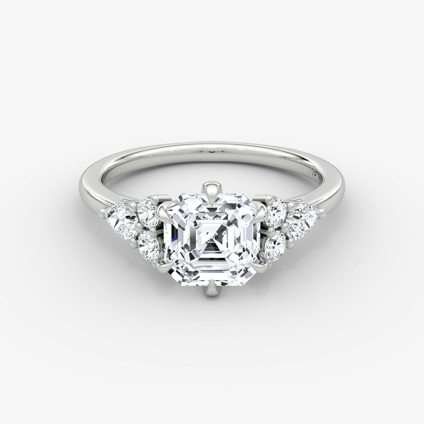 The Pear Cluster Heirloom | Asscher | Platinum | bandAccent: Plain | diamondOrientation: vertical | caratWeight: other