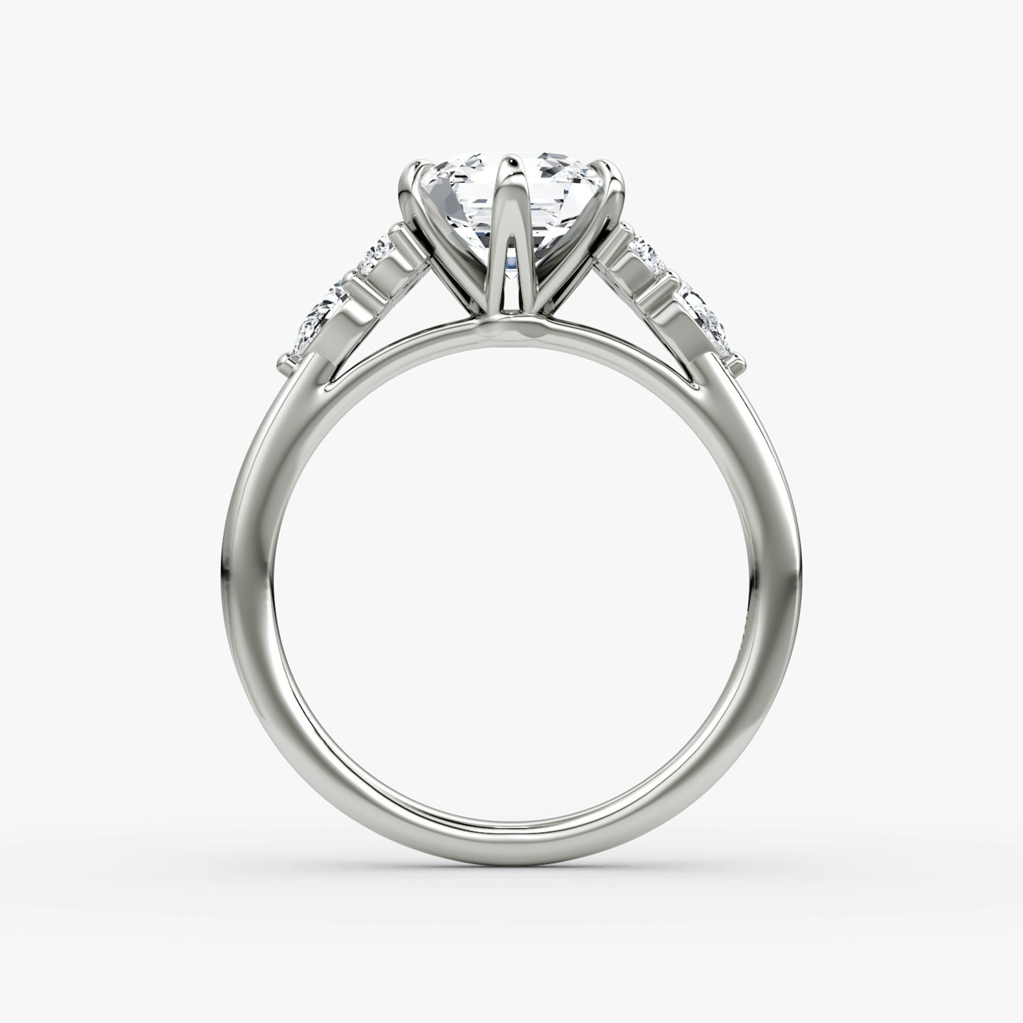The Pear Cluster Heirloom | Asscher | Platinum | bandAccent: Plain | diamondOrientation: vertical | caratWeight: other