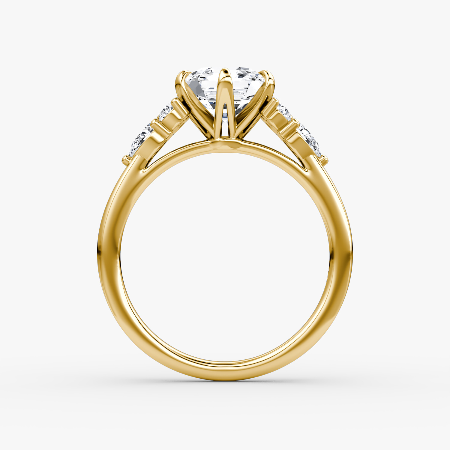 The Pear Cluster Heirloom | Asscher | 18k | Yellow Gold | bandAccent: Plain | diamondOrientation: vertical | caratWeight: other