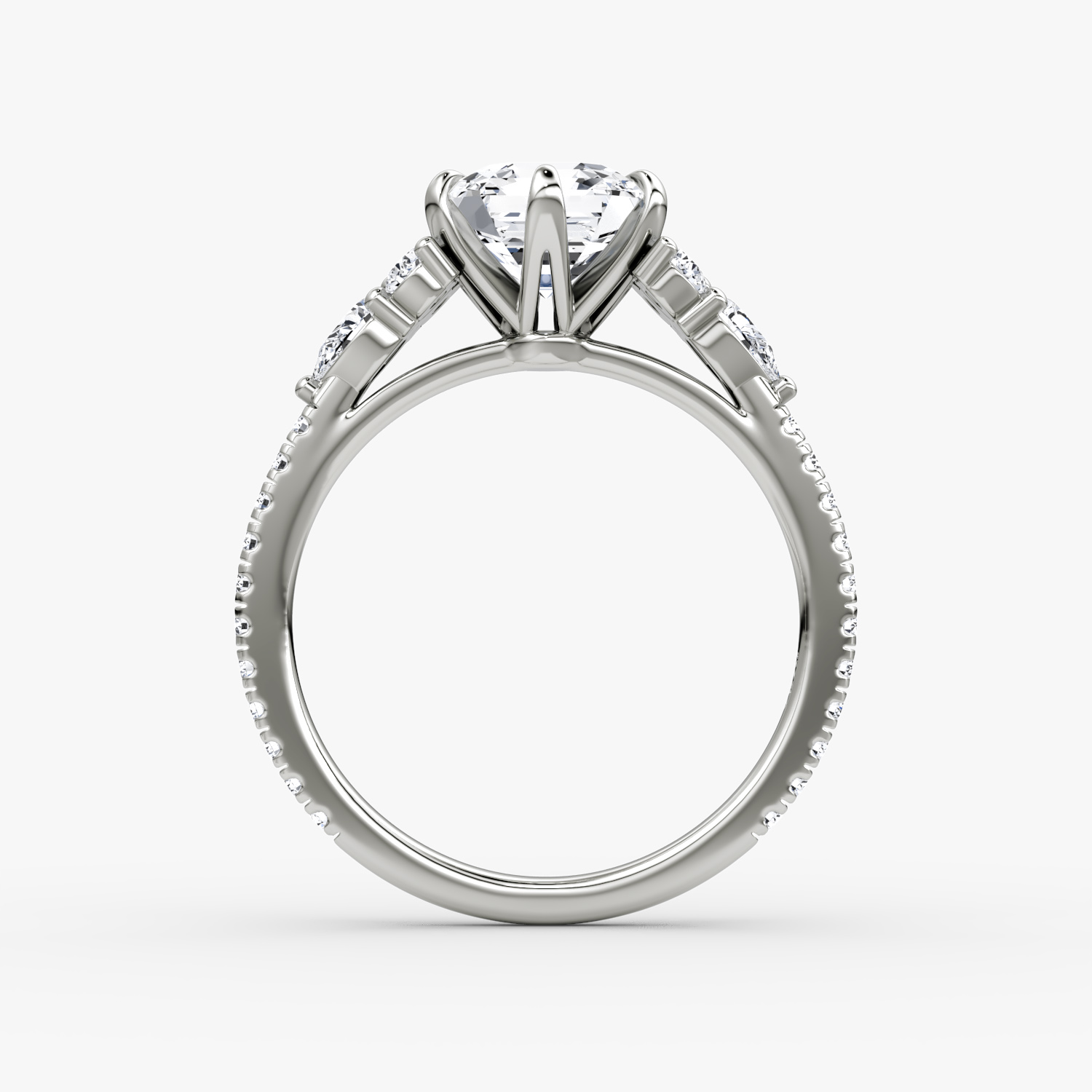 The Pear Cluster Heirloom | Asscher | Platinum | bandAccent: Pavé | diamondOrientation: vertical | caratWeight: other