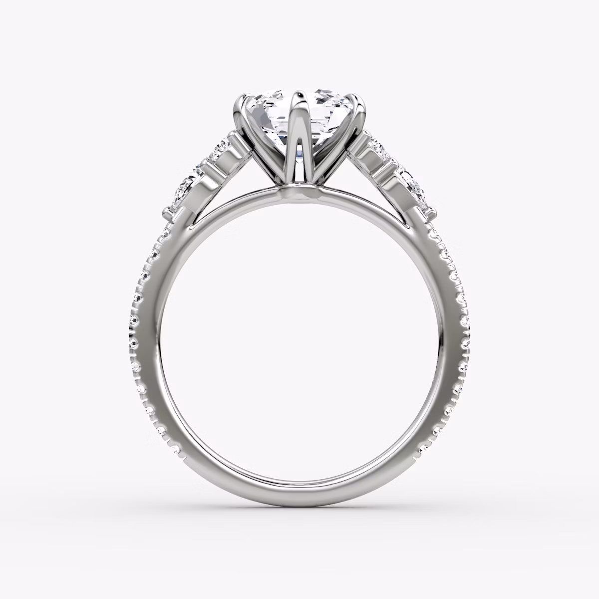 Pear Cluster Heirloom | Asscher | Platin | bandAccent: Mit Pavé-Besatz | diamondOrientation: vertical | caratWeight: other