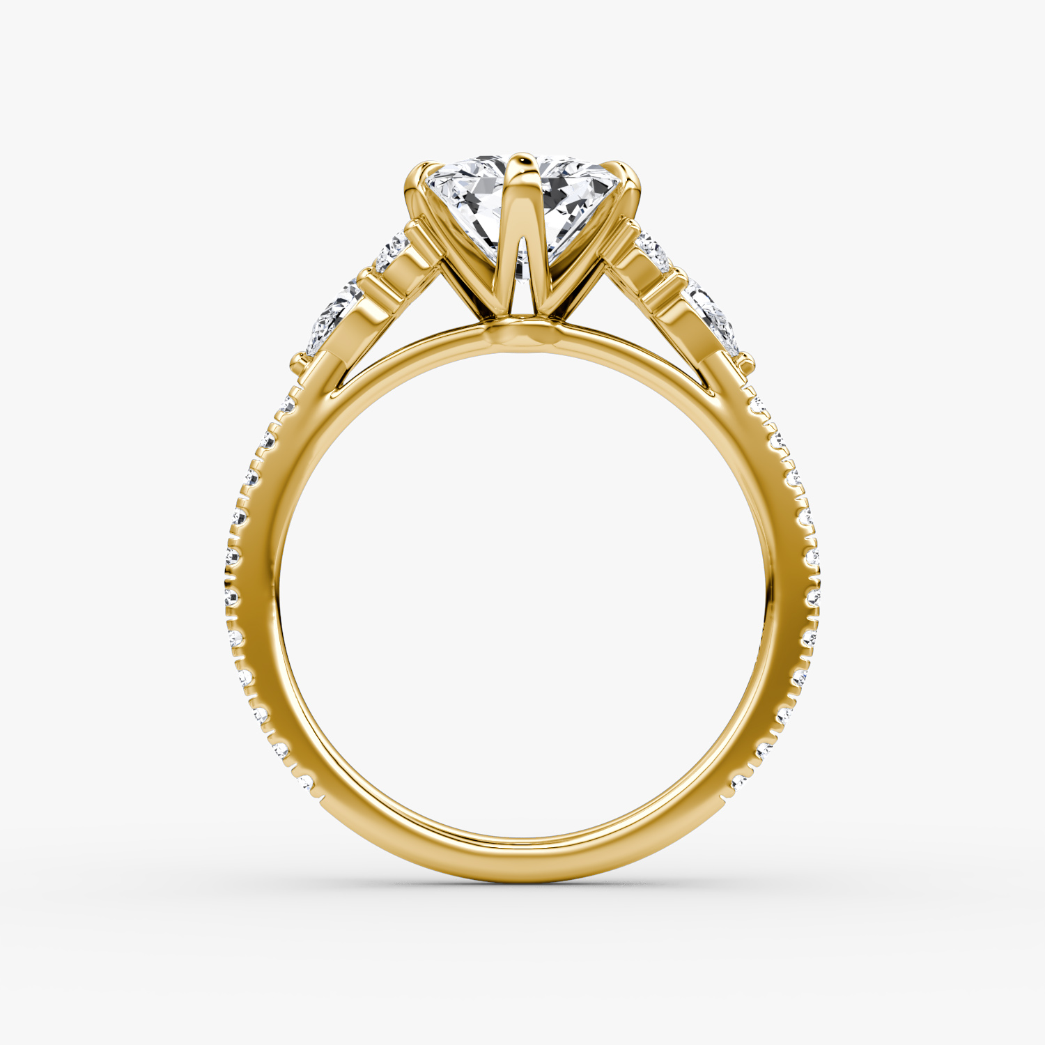 The Pear Cluster Heirloom | Radiant | 18k | Yellow Gold | bandAccent: Pavé | diamondOrientation: vertical | caratWeight: other