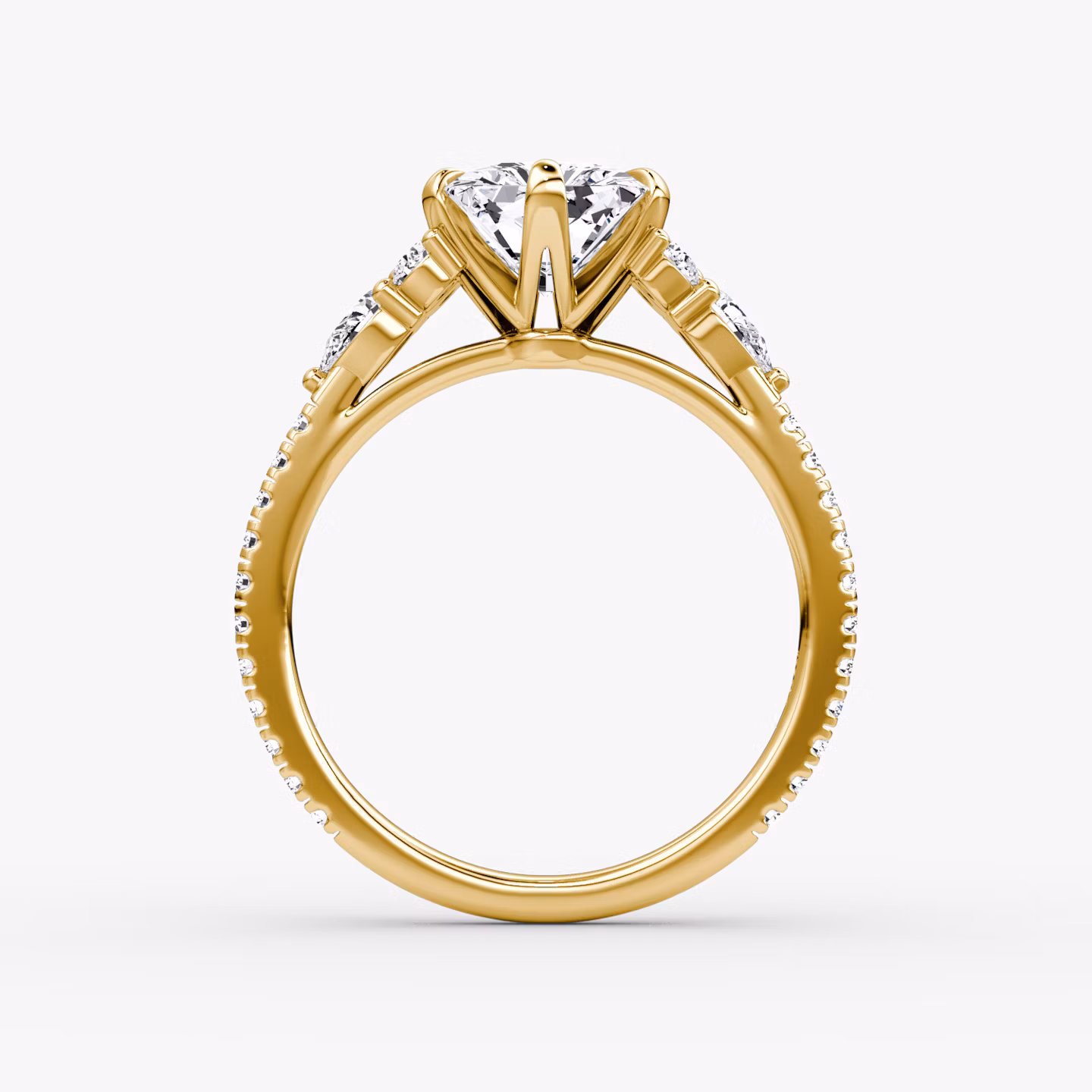 The Pear Cluster Heirloom | Radiant | 18k | Yellow Gold | bandAccent: Pavé | diamondOrientation: vertical | caratWeight: other