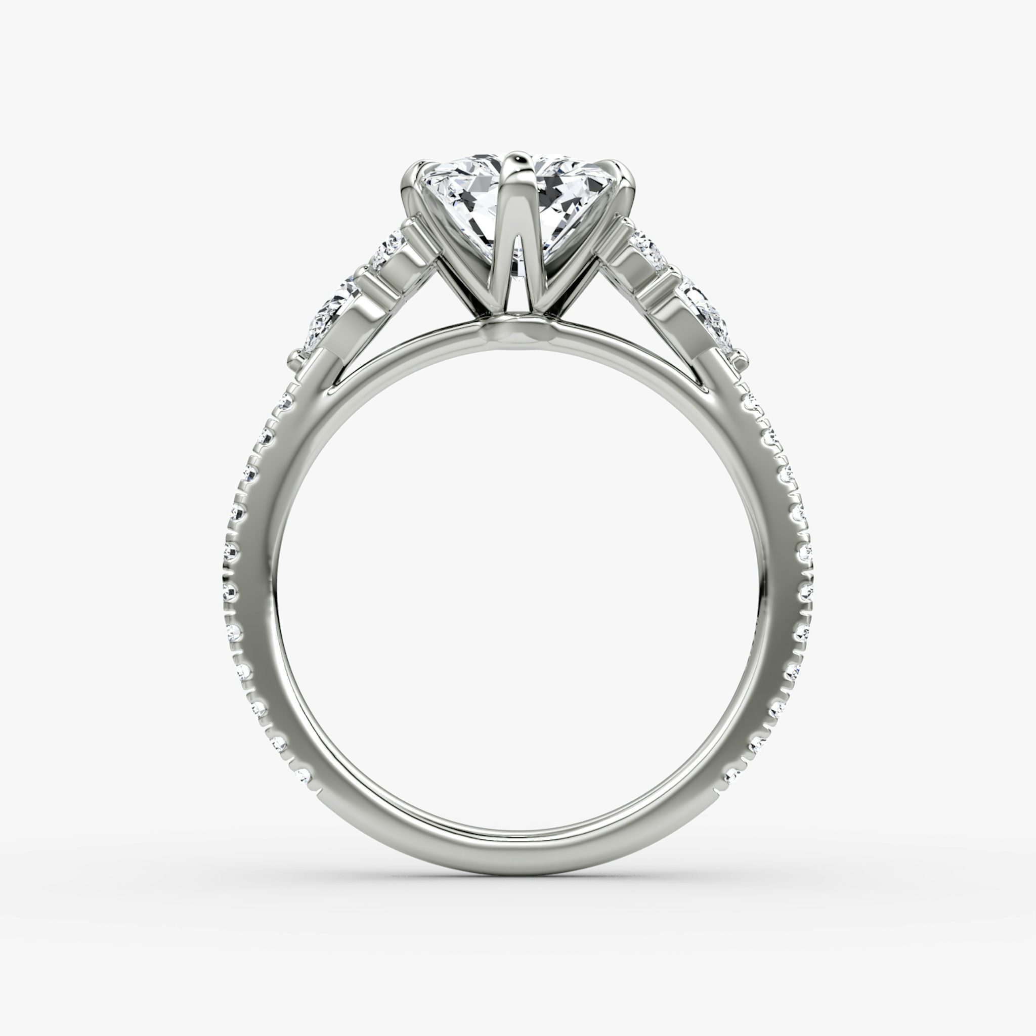 The Pear Cluster Heirloom | Radiant | Platinum | bandAccent: Pavé | diamondOrientation: vertical | caratWeight: other