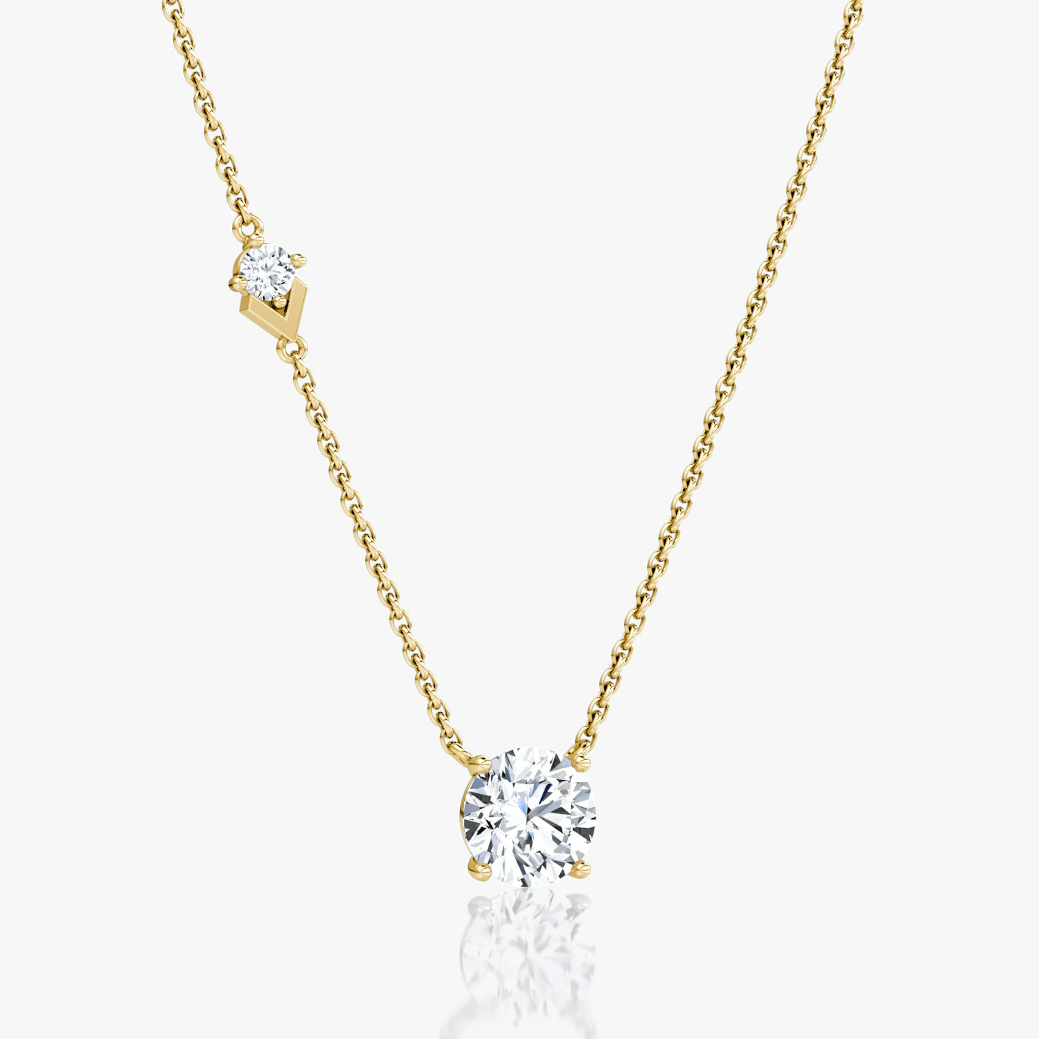 Toi et Moi Echo Necklace | Round Brilliant | 14k | Yellow Gold | caratWeight: 1.6ct | chainLength: 16-18