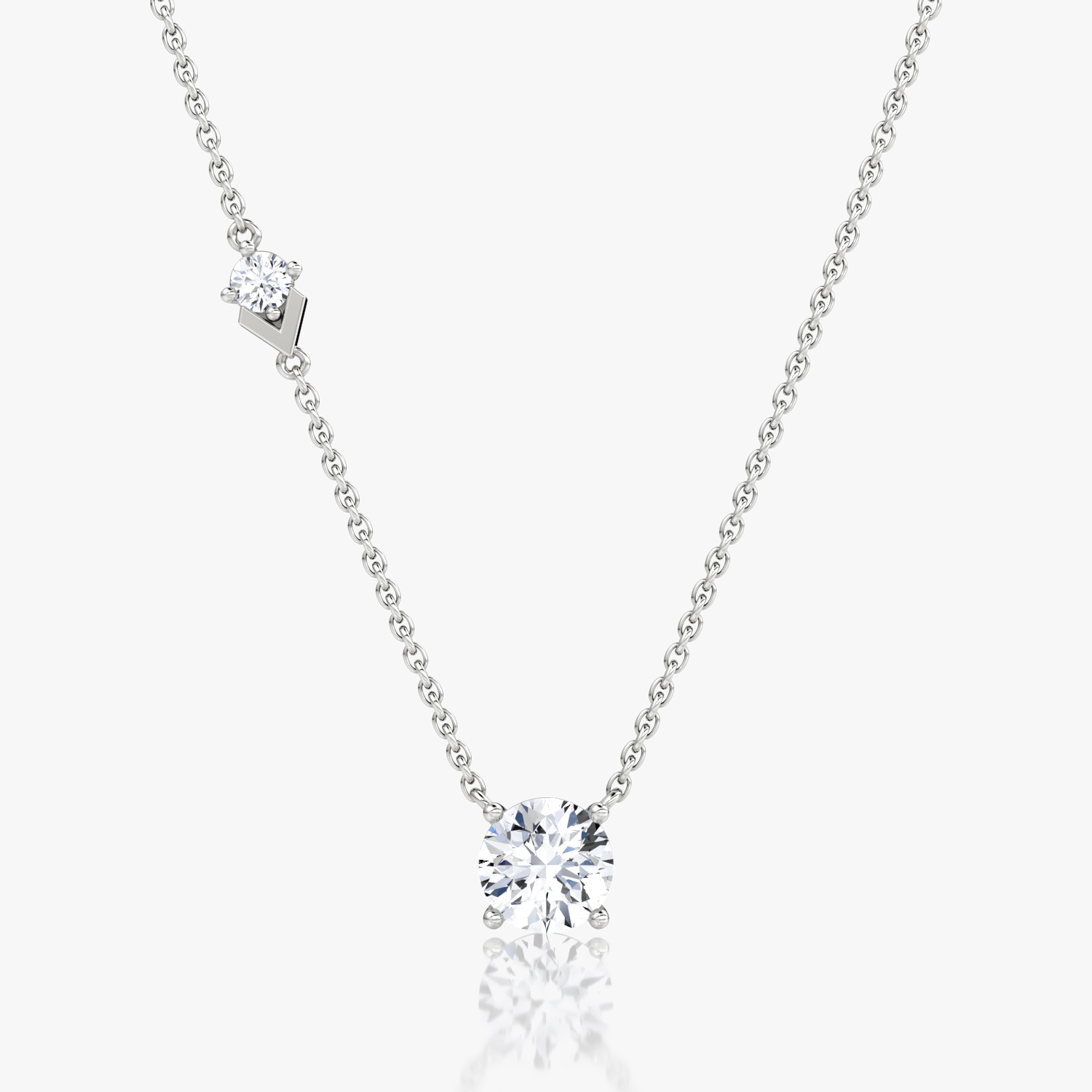 Collar Toi et Moi Echo | Brillante | 14k | Oro blanco | caratWeight: 1.1ct | chainLength: 16-18