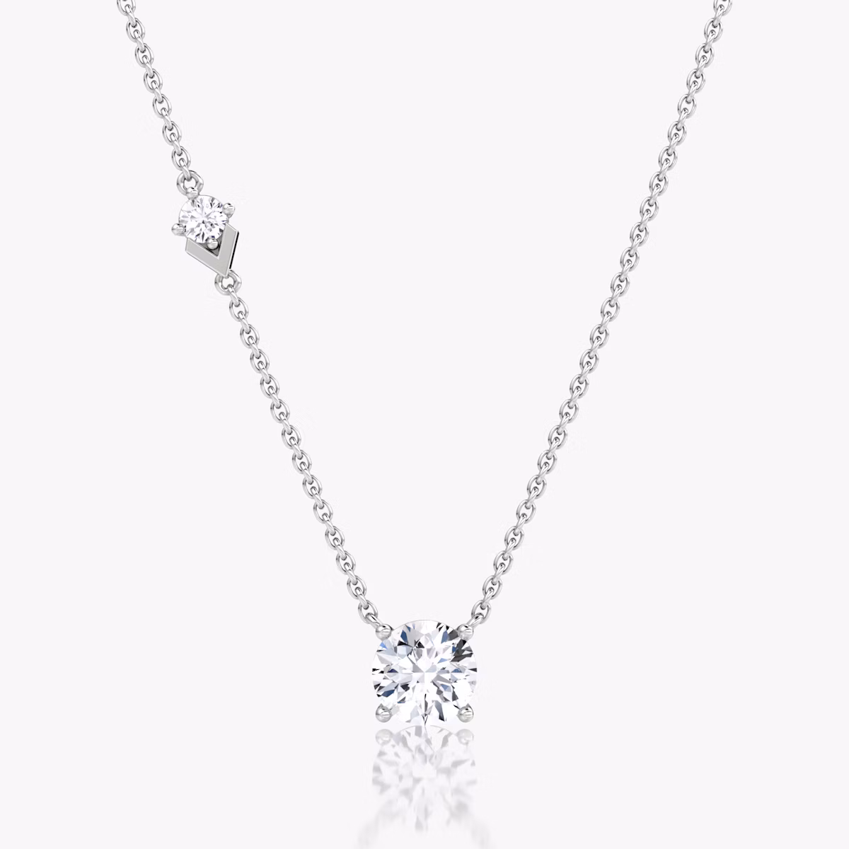 Toi et Moi Echo Necklace | Round Brilliant | 14k | White Gold | caratWeight: 1.1ct | chainLength: 16-18