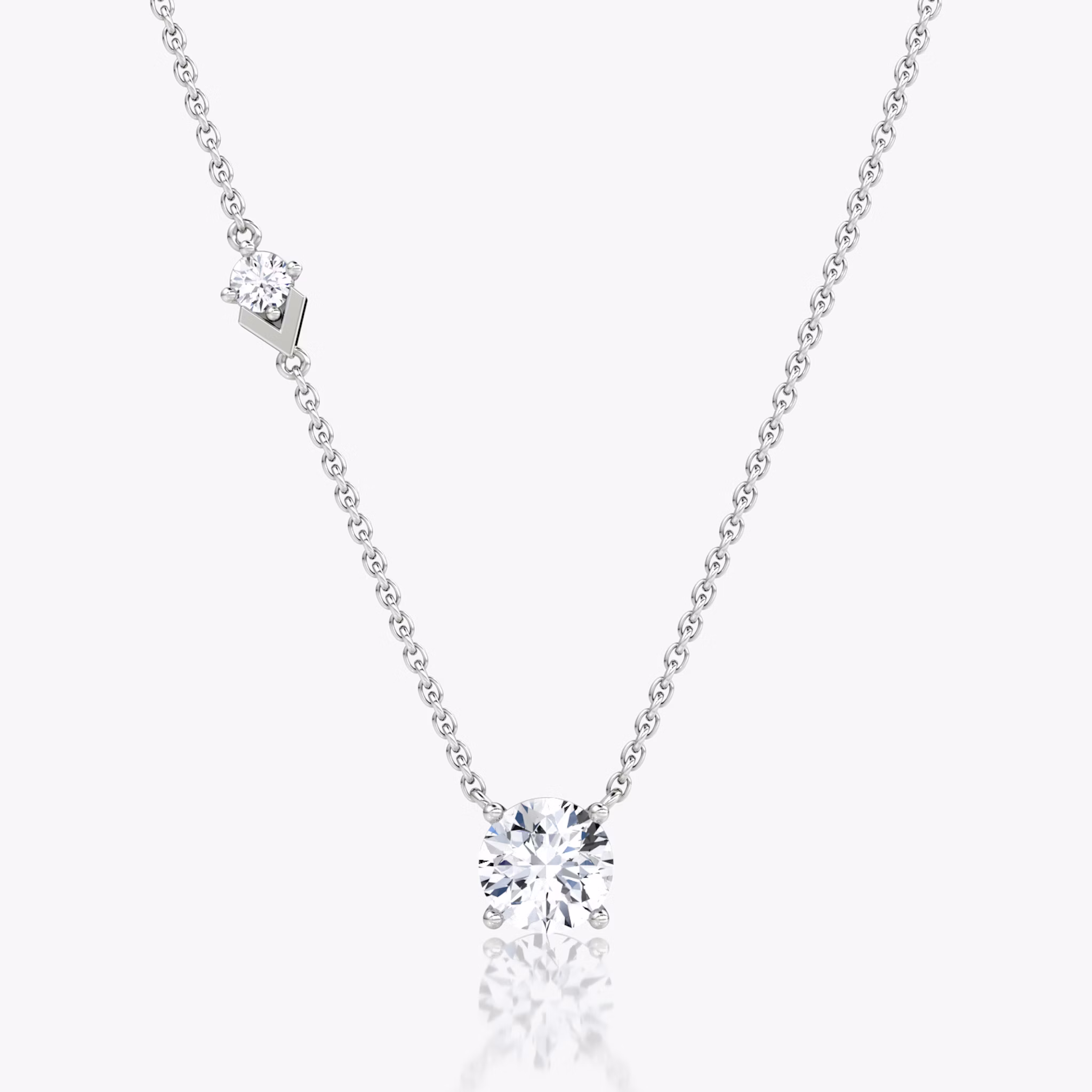 Toi et Moi Echo Necklace | Round Brilliant | 14k | White Gold | caratWeight: 1.1ct | chainLength: 16-18