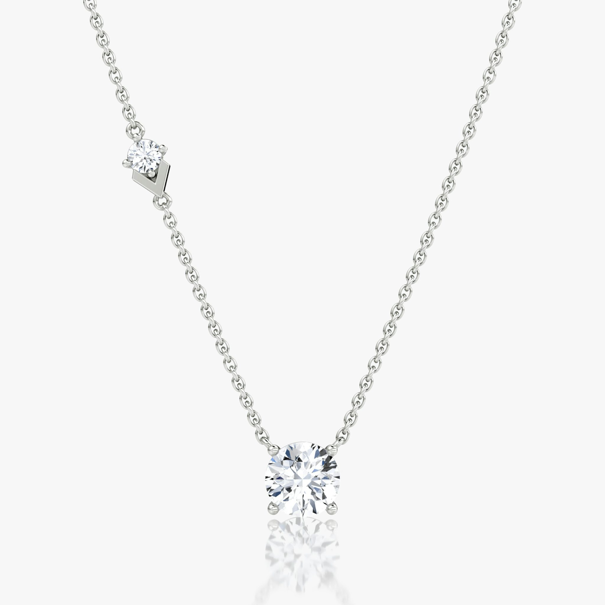 Toi et Moi Echo Necklace | Round Brilliant | 14k | White Gold | caratWeight: 1.1ct | chainLength: 16-18