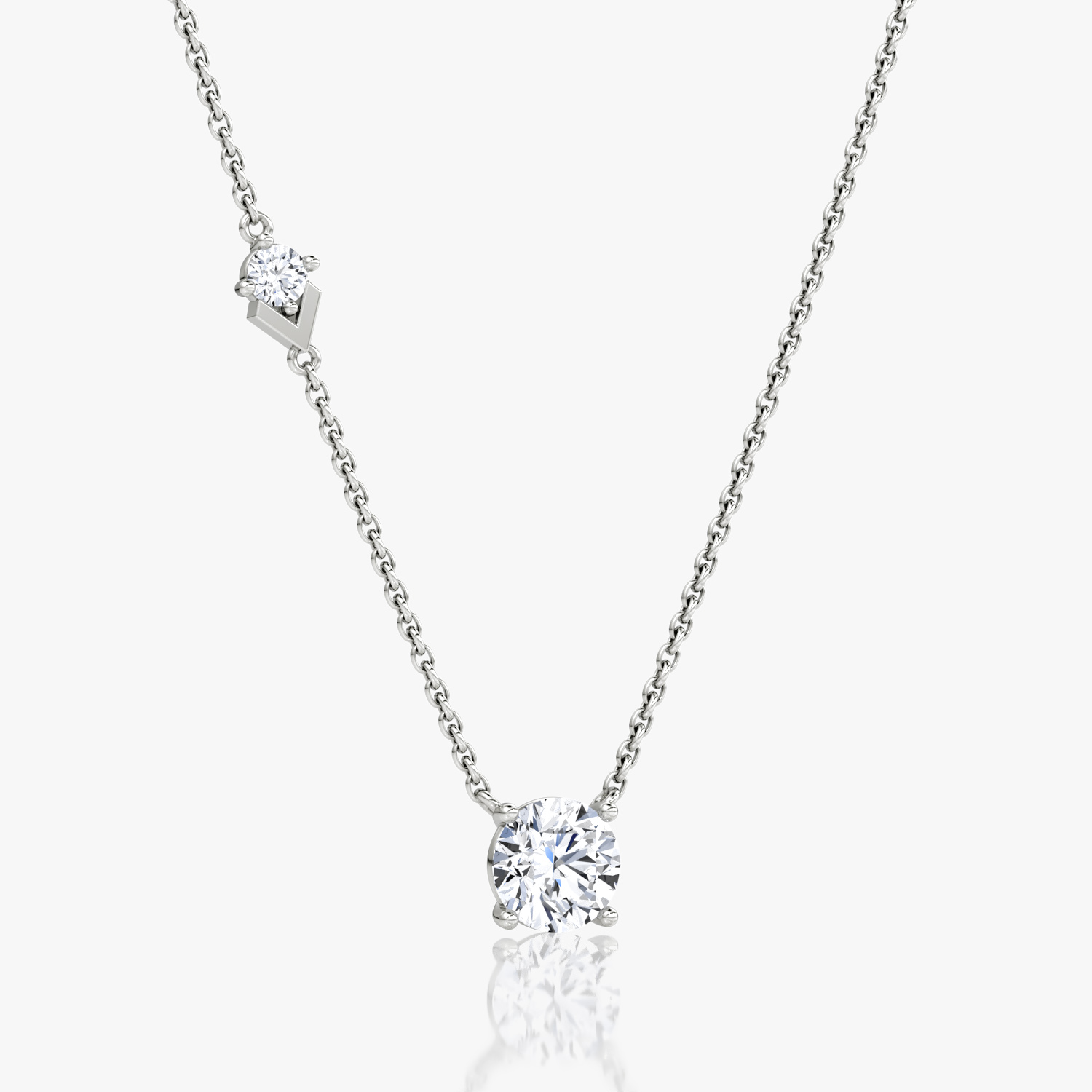 Collar Toi et Moi Echo | Brillante | 14k | Oro blanco | caratWeight: 1.1ct | chainLength: 16-18