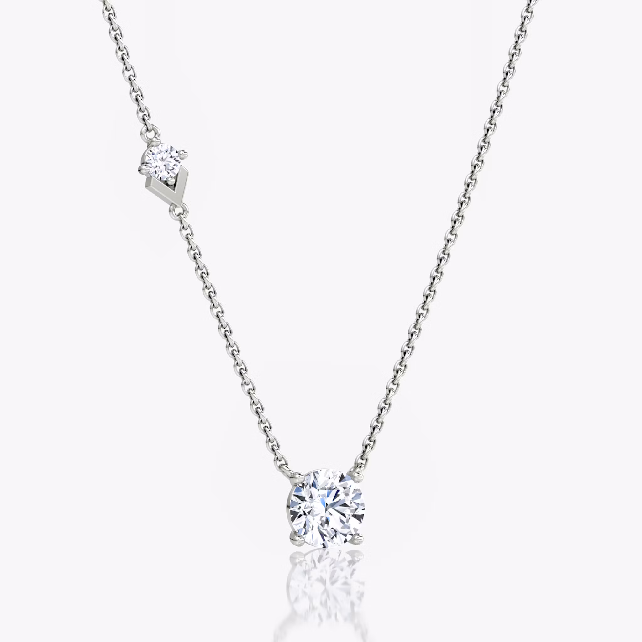 Toi et Moi Echo Necklace Round Brilliant | White Gold